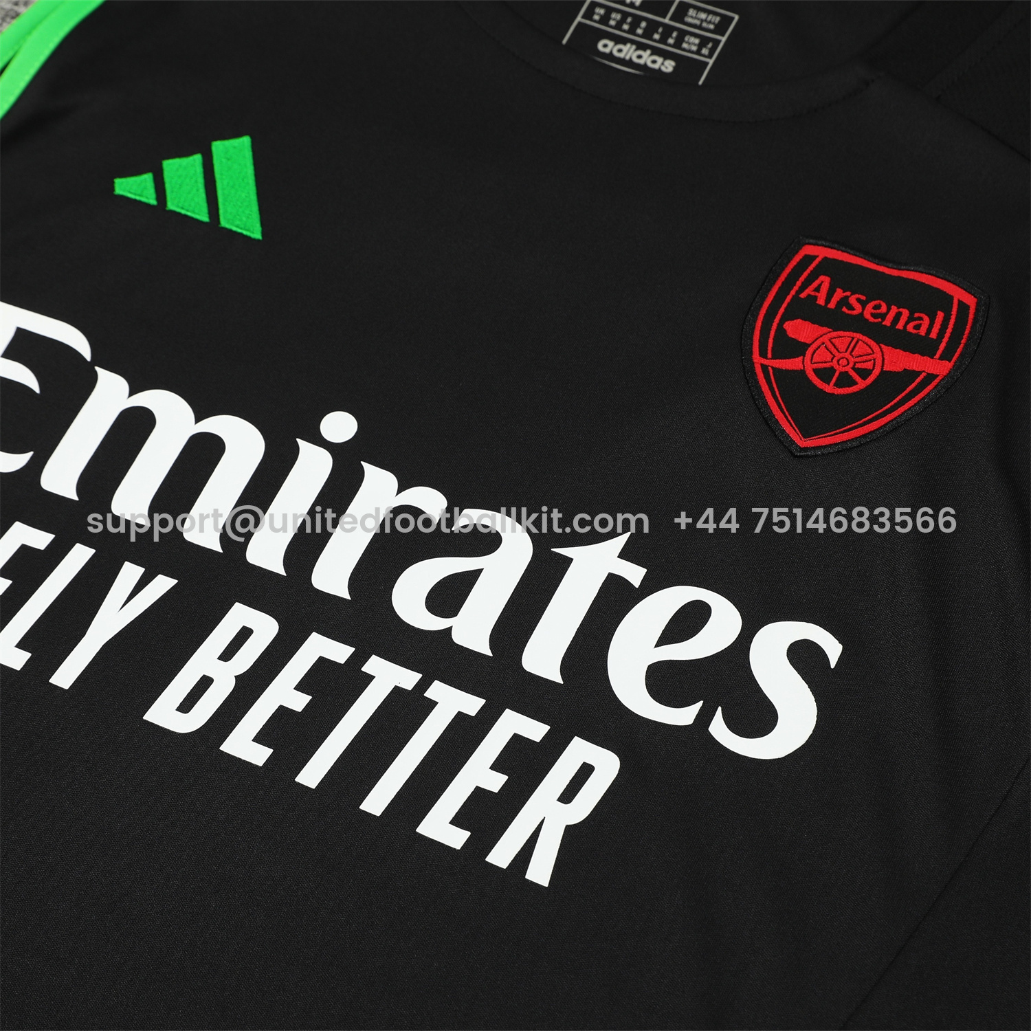 Unitedfootballkit.com | Arsenal 24-25 Vest Training Set - Black -Customize Name, Number and Patch | Worldwide Shipping