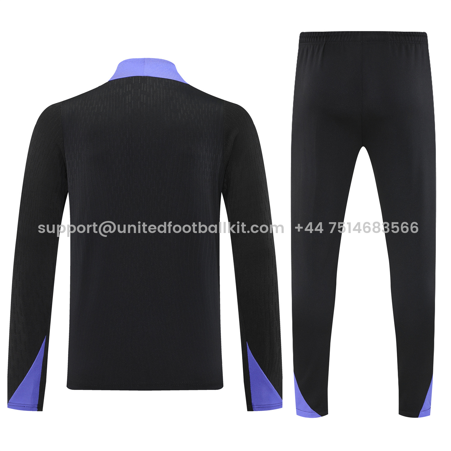 Unitedfootballkit.com | Barcelona 25-26 Long Sleeve Training Set - Black Top and Black Pants -Customize Name, Number and Patch | Worldwide Shipping