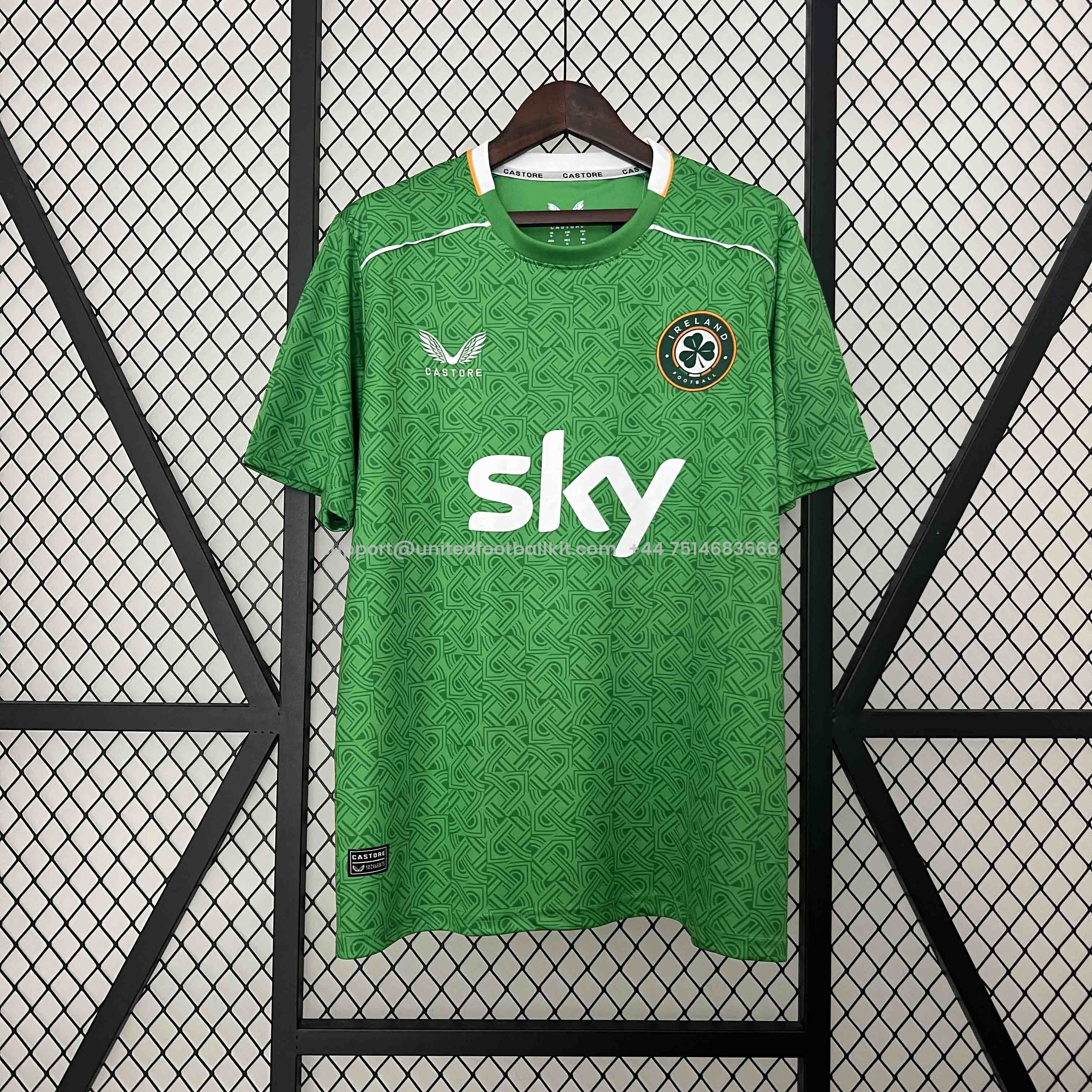 Unitedfootballkit.com | Ireland 2024 Home Stadium Jersey - Fans Version (with SKY patch) -Customize Name, Number and Patch | Worldwide Shipping
