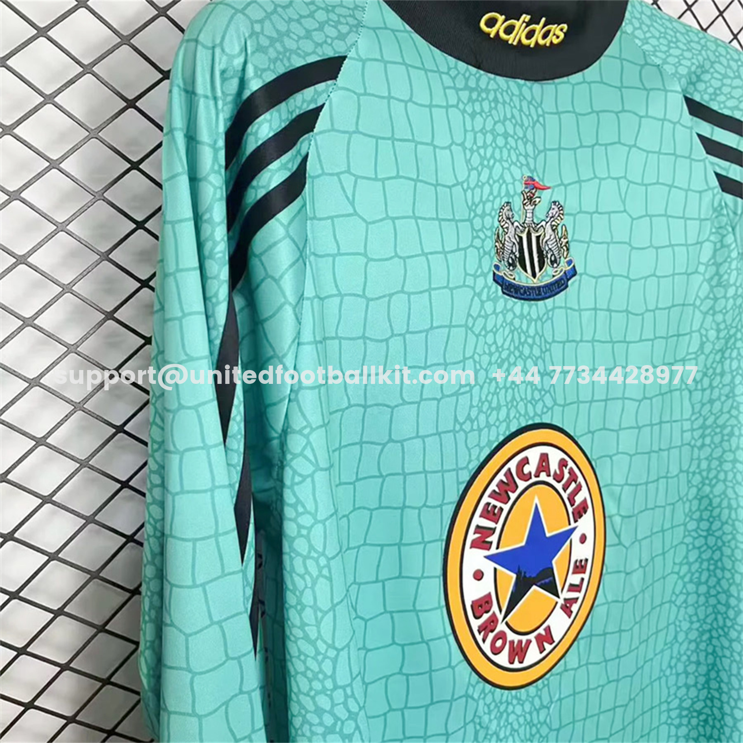 Unitedfootballkit.com | Retro Newcastle United 1997-98 Long Sleeves Cyan Goalkeeper Jersey -Customize Name, Number and Patch | Worldwide Shipping