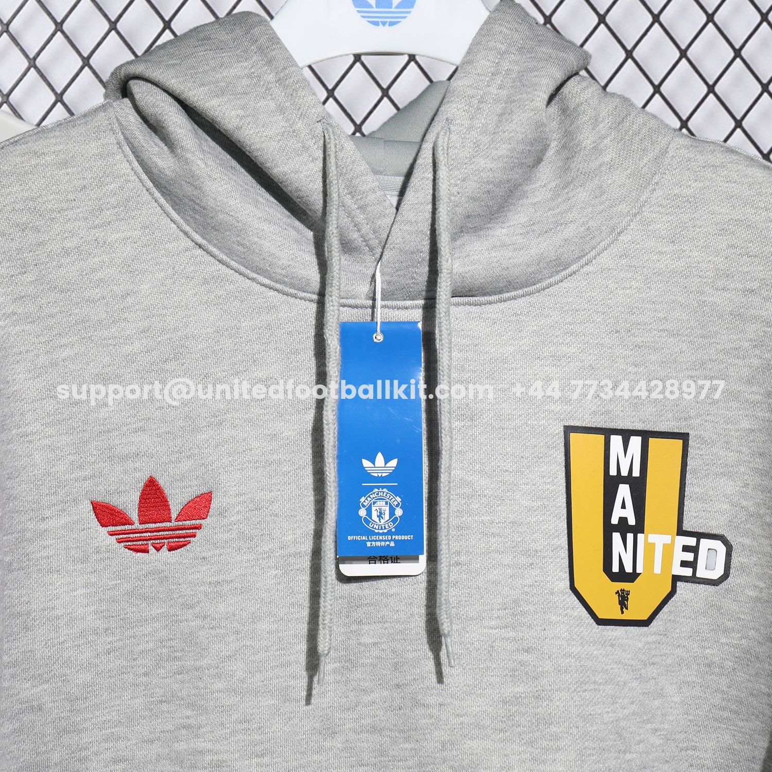 Unitedfootballkit.com | Manchester United 25-26 Pure Color Training Set - Grey Top and Grey Pants -Customize Name, Number and Patch | Worldwide Shipping