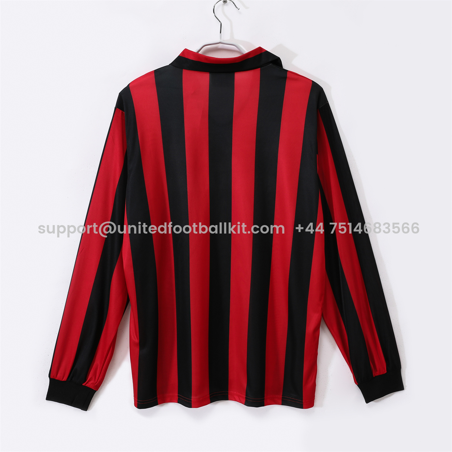 Unitedfootballkit.com | Retro AC Milan 1988-89 Home Long Sleeves Jersey -Customize Name, Number and Patch | Worldwide Shipping