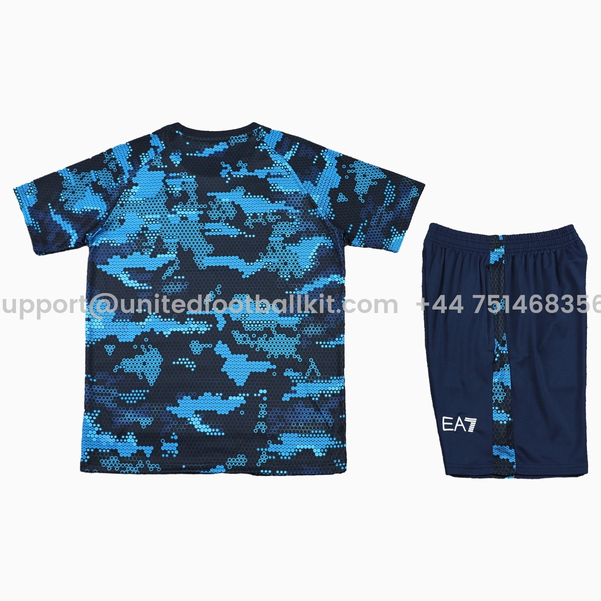 Unitedfootballkit.com | Napoli 24-25 Short-Sleeve Training Set - Blue Top & Shorts -Customize Name, Number and Patch | Worldwide Shipping