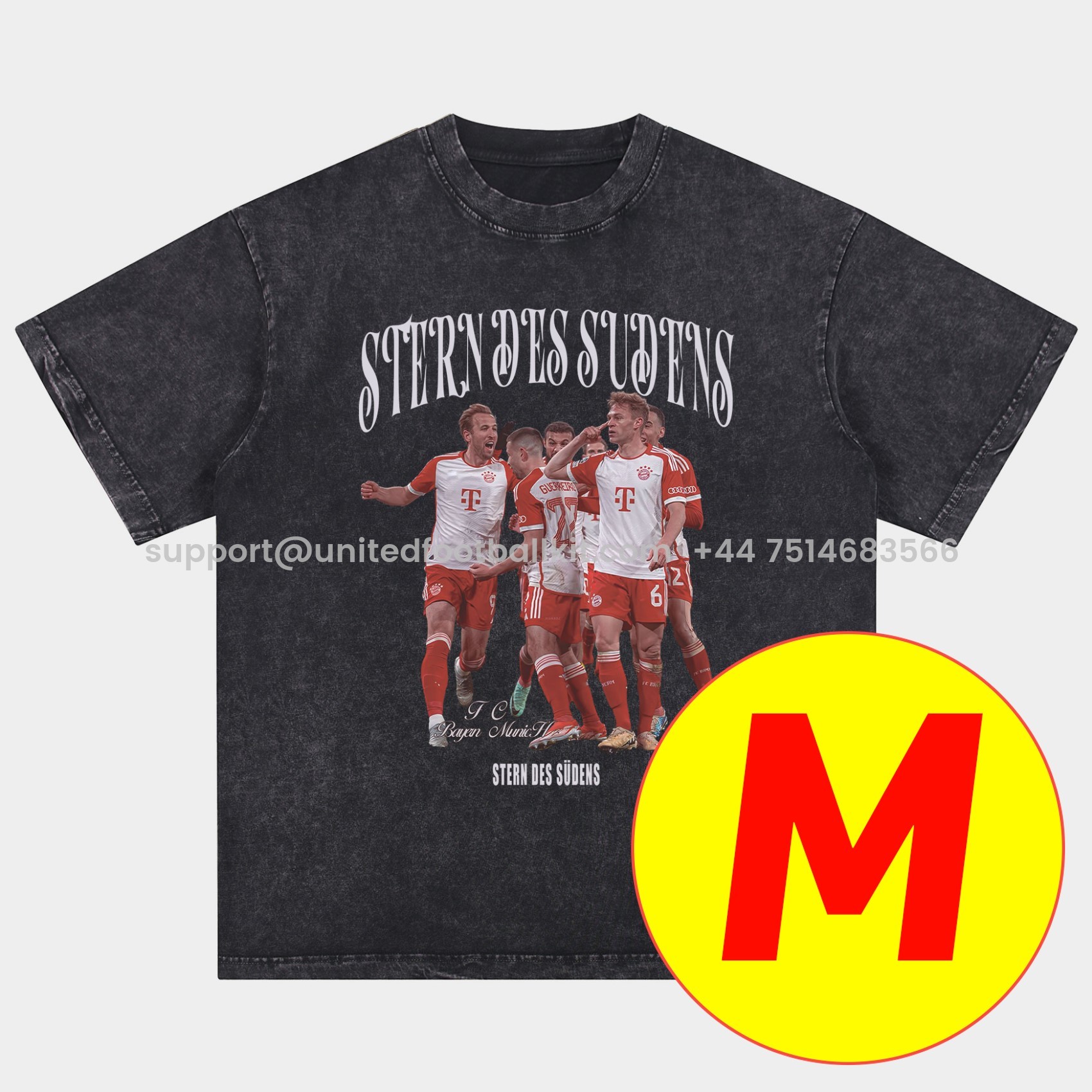 Unitedfootballkit.com | Bayern Munich 125th Legendary Players Oversized Washed T-Shirt -Customize Name, Number and Patch | Worldwide Shipping