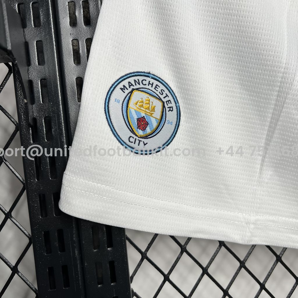 Unitedfootballkit.com | Manchester City 24-25 Home Shorts - Fans Version -Customize Name, Number and Patch | Worldwide Shipping