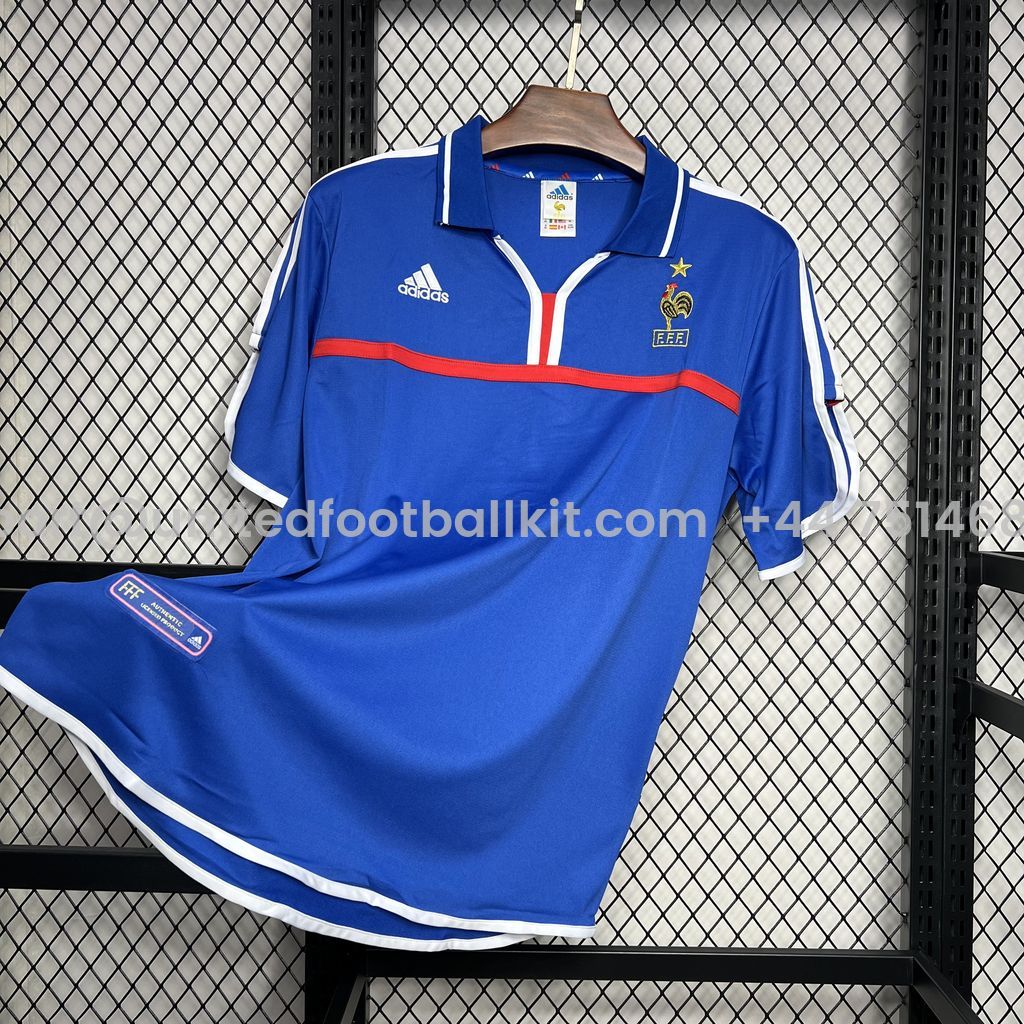 Unitedfootballkit.com | Retro France 2000 Home Stadium Jersey -Customize Name, Number and Patch | Worldwide Shipping