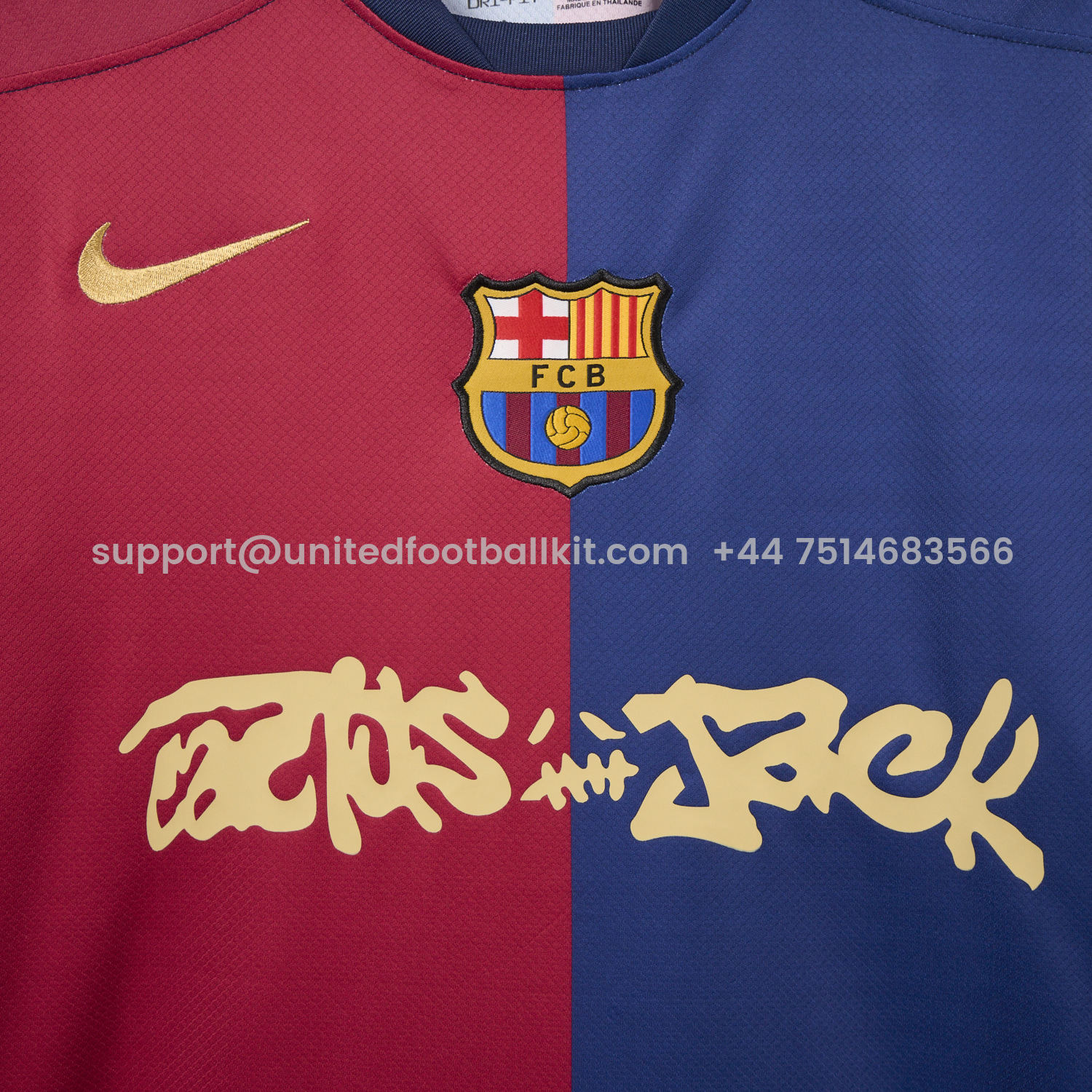 Unitedfootballkit.com | Barcelona x Travis Scott 24-25 Home Jersey - Fans Version -Customize Name, Number and Patch | Worldwide Shipping