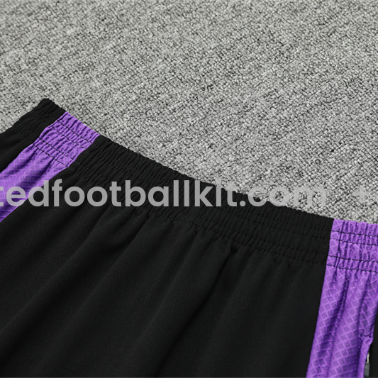 Unitedfootballkit.com | Real Madrid 24-25 Long Sleeve Training Set - Player Version - Black and Purple -Customize Name, Number and Patch | Worldwide Shipping