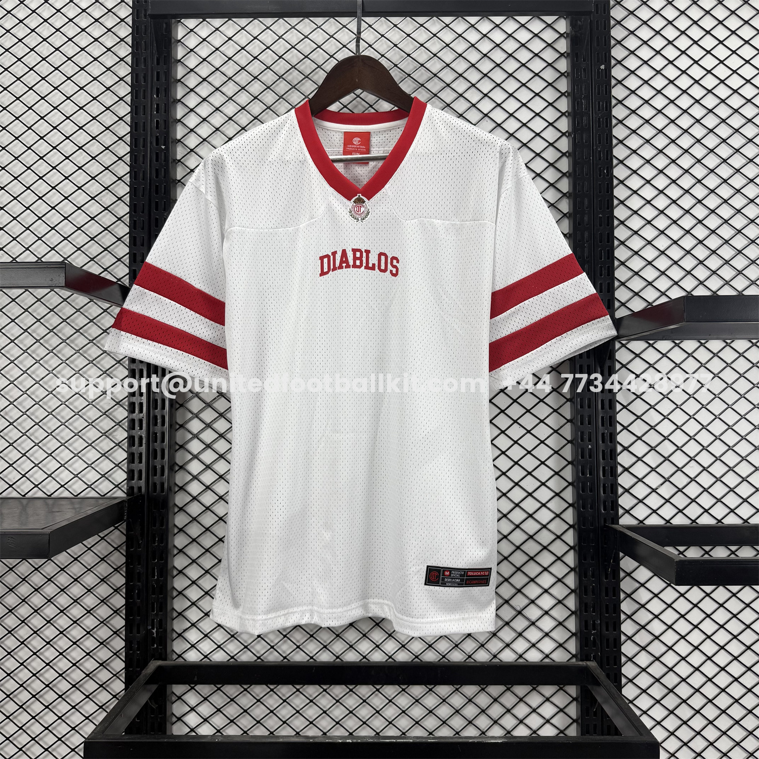 Unitedfootballkit.com | Toluca 25-26 White Diablos Baseball Jersey -Customize Name, Number and Patch | Worldwide Shipping