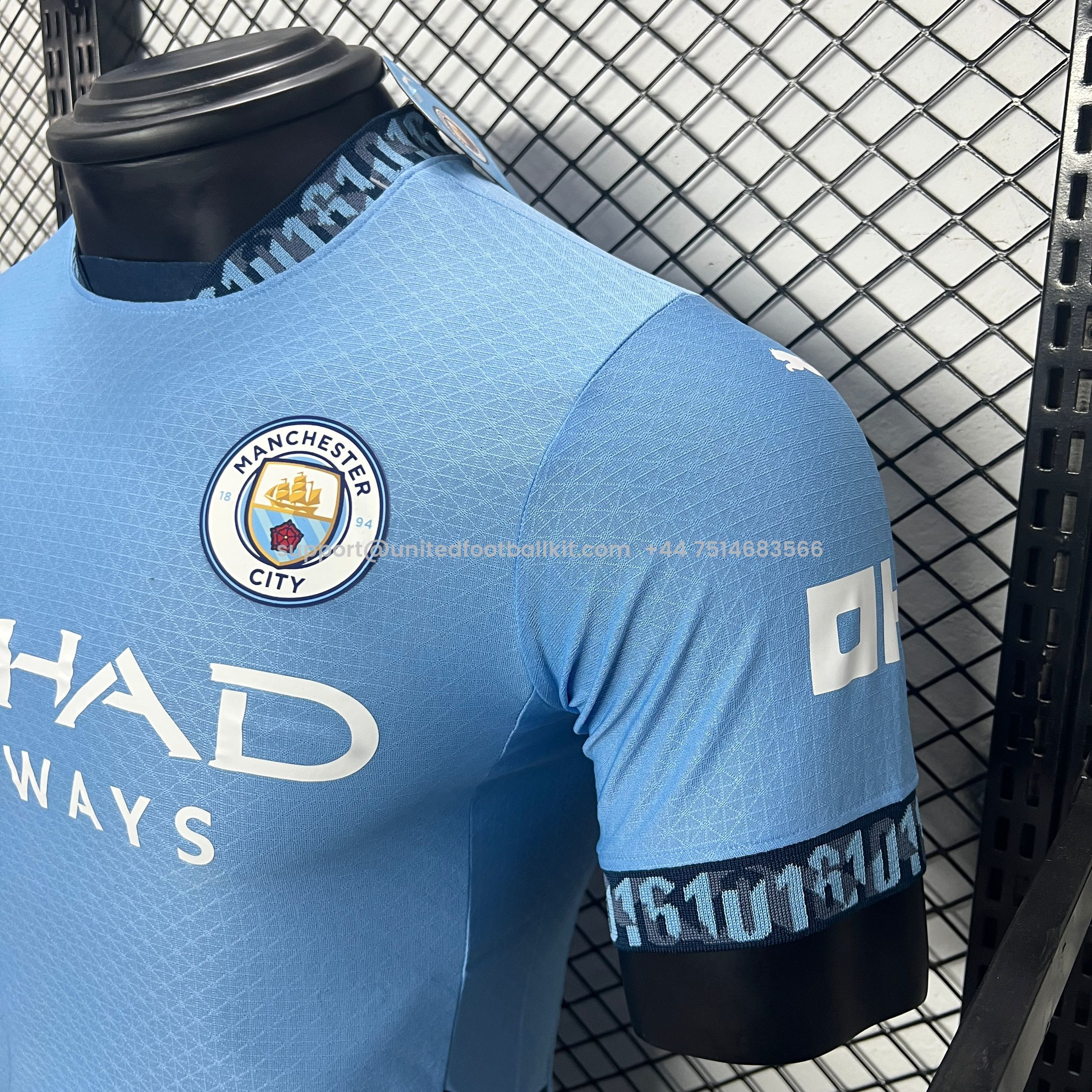 Unitedfootballkit.com | Manchester City 24-25 Home Stadium Jersey - Player Version -Customize Name, Number and Patch | Worldwide Shipping