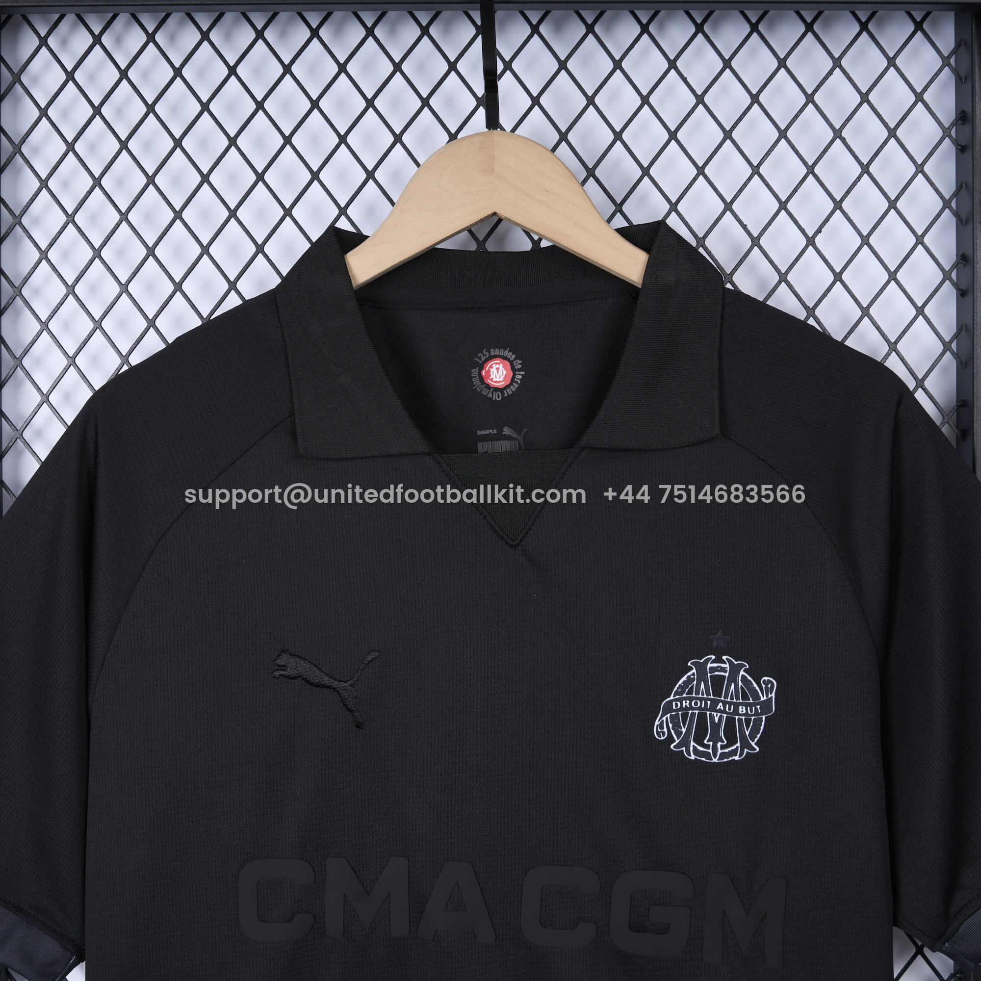 Unitedfootballkit.com | Marseille 24-25 125th Anniversary Black Jersey - Fans Version -Customize Name, Number and Patch | Worldwide Shipping