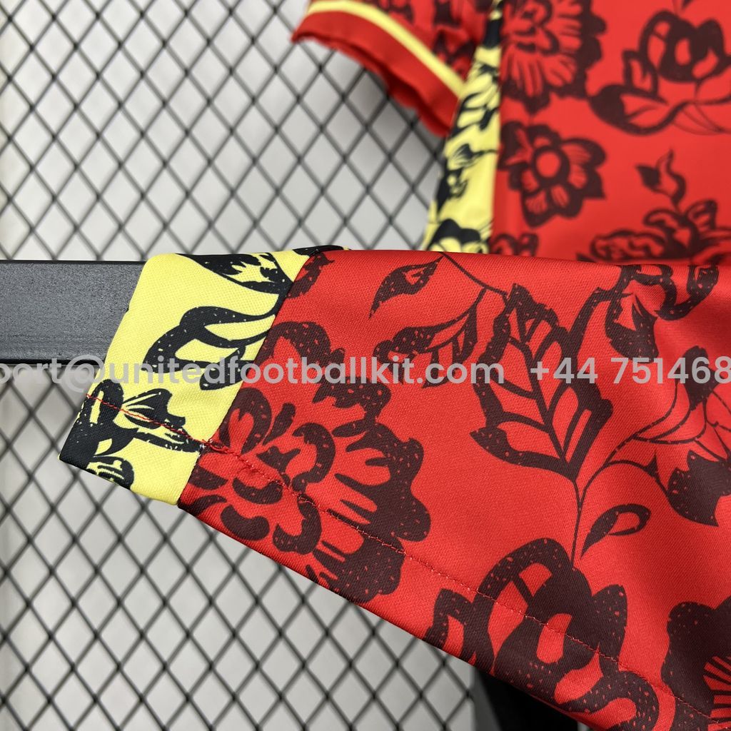 Unitedfootballkit.com | Portugal 2024-25 Red Flower Special Edition Jersey - Fans Version -Customize Name, Number and Patch | Worldwide Shipping