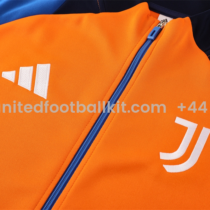 Unitedfootballkit.com | Juventus 24-25 Jacket Training Tracksuit - Orange -Customize Name, Number and Patch | Worldwide Shipping