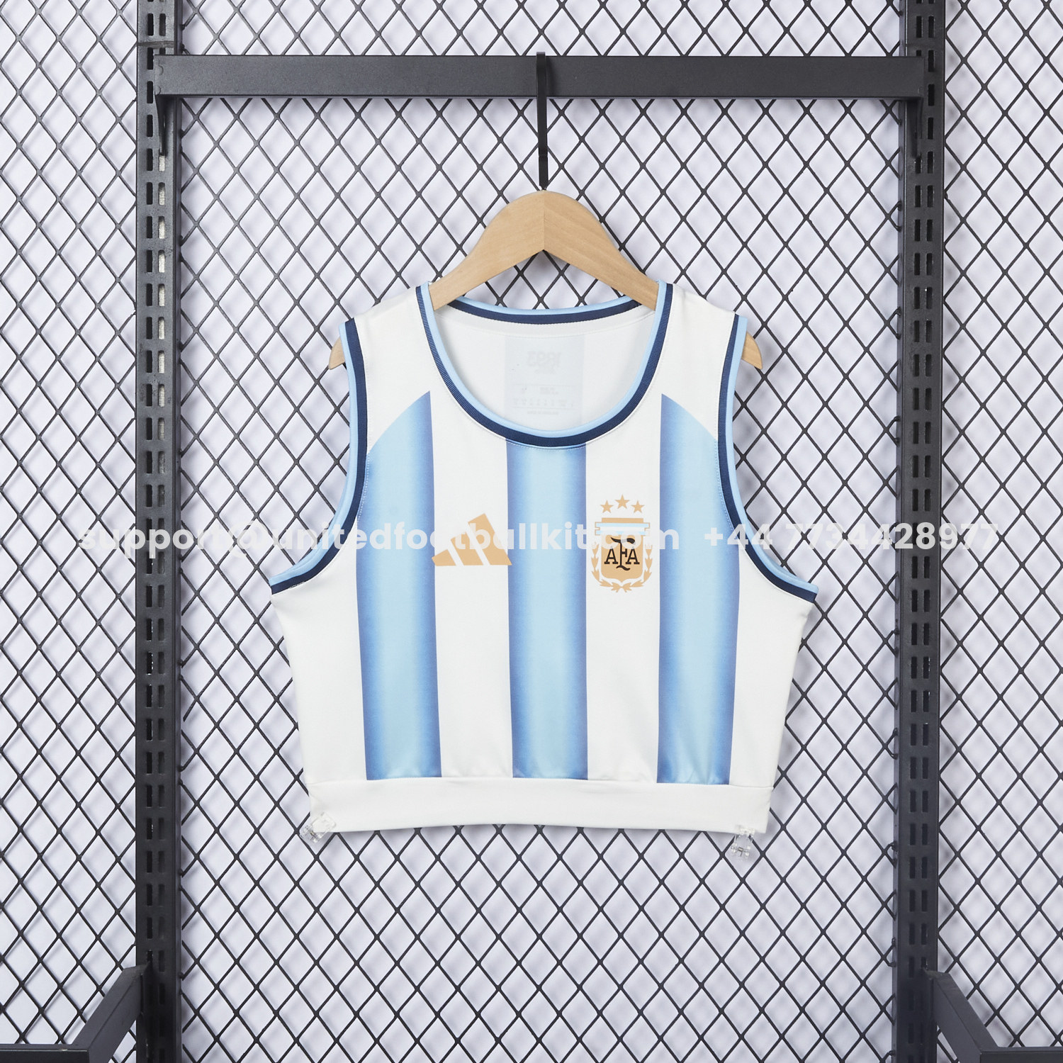 Unitedfootballkit.com | Women's Argentina 2026 Home Yoga Vest -Customize Name, Number and Patch | Worldwide Shipping