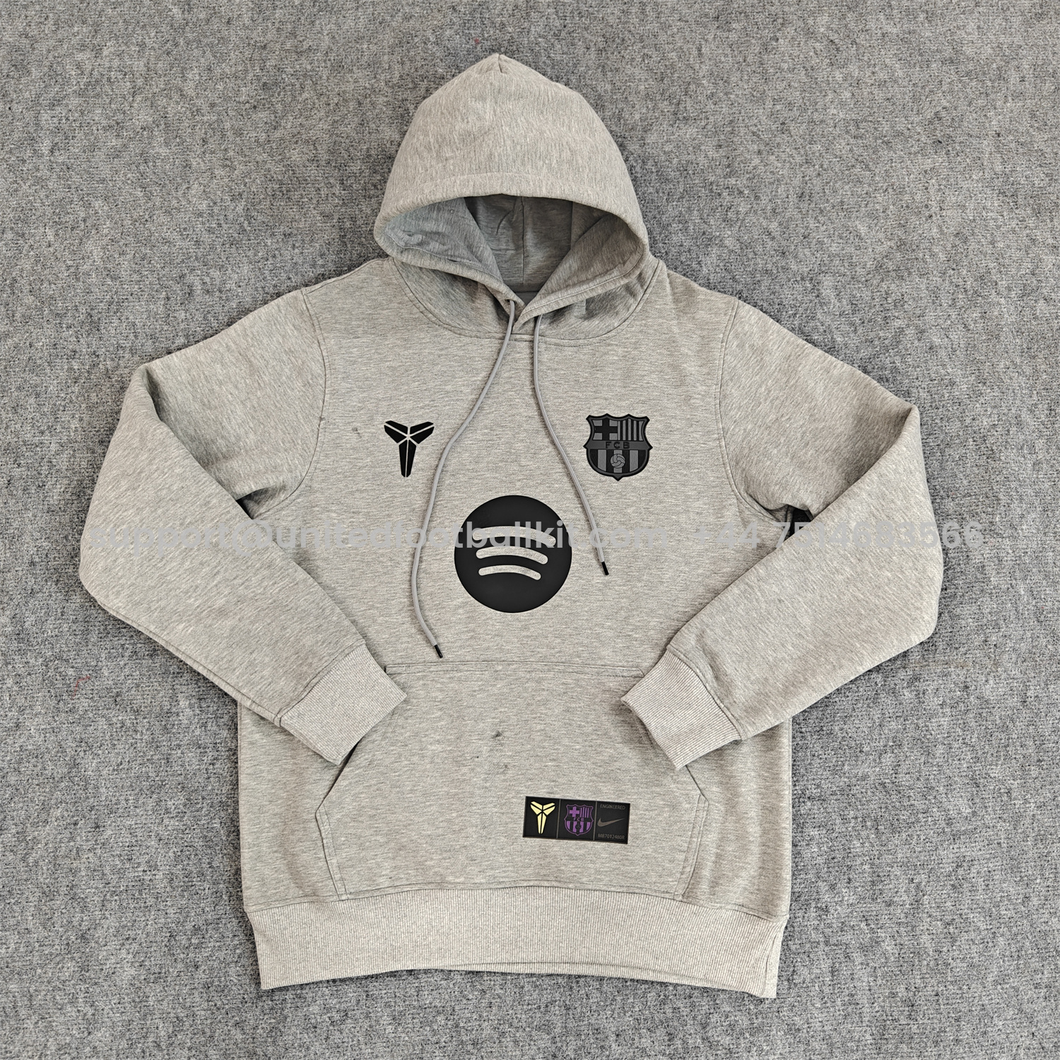 Unitedfootballkit.com | Barcelona 25-26 KB Logo Unisex Pullover Hoodie -Customize Name, Number and Patch | Worldwide Shipping