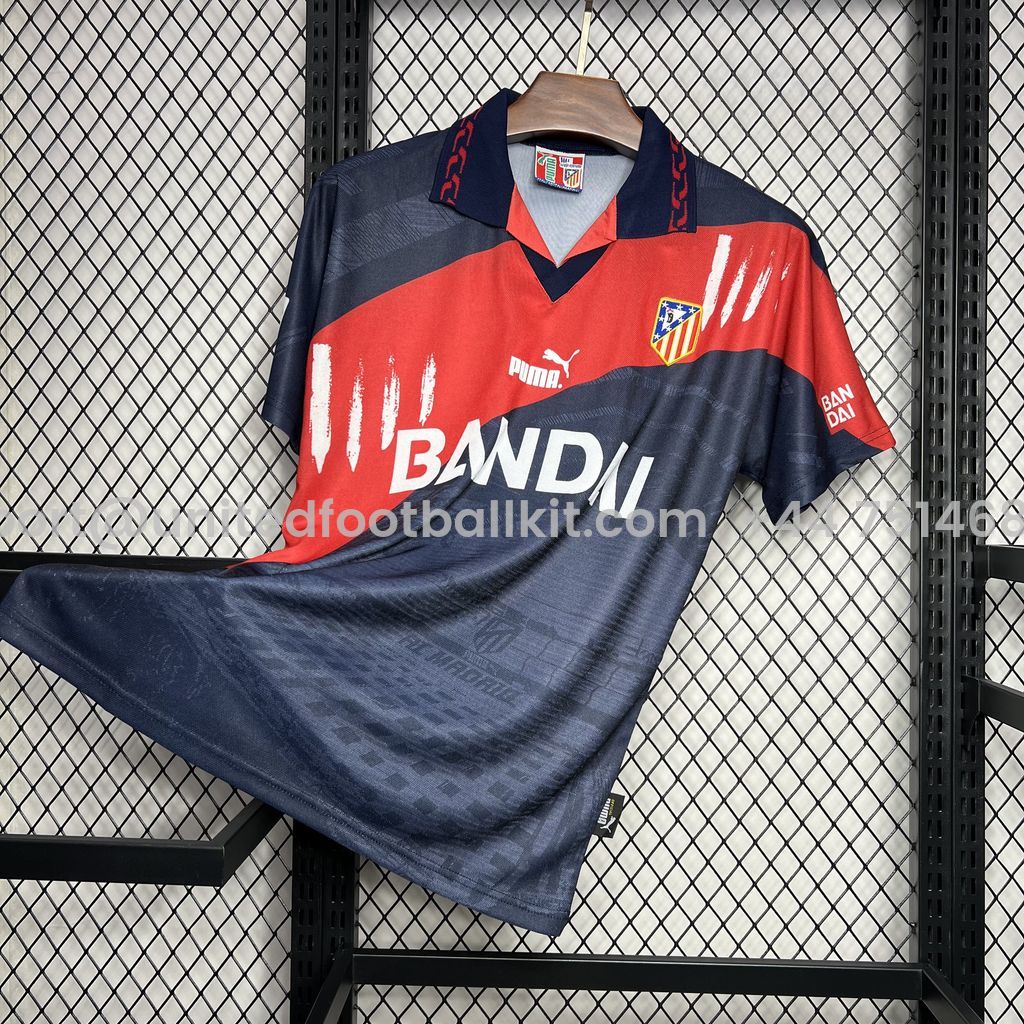 Unitedfootballkit.com | Retro Atletico Madrid 1996-97 Away Jersey -Customize Name, Number and Patch | Worldwide Shipping