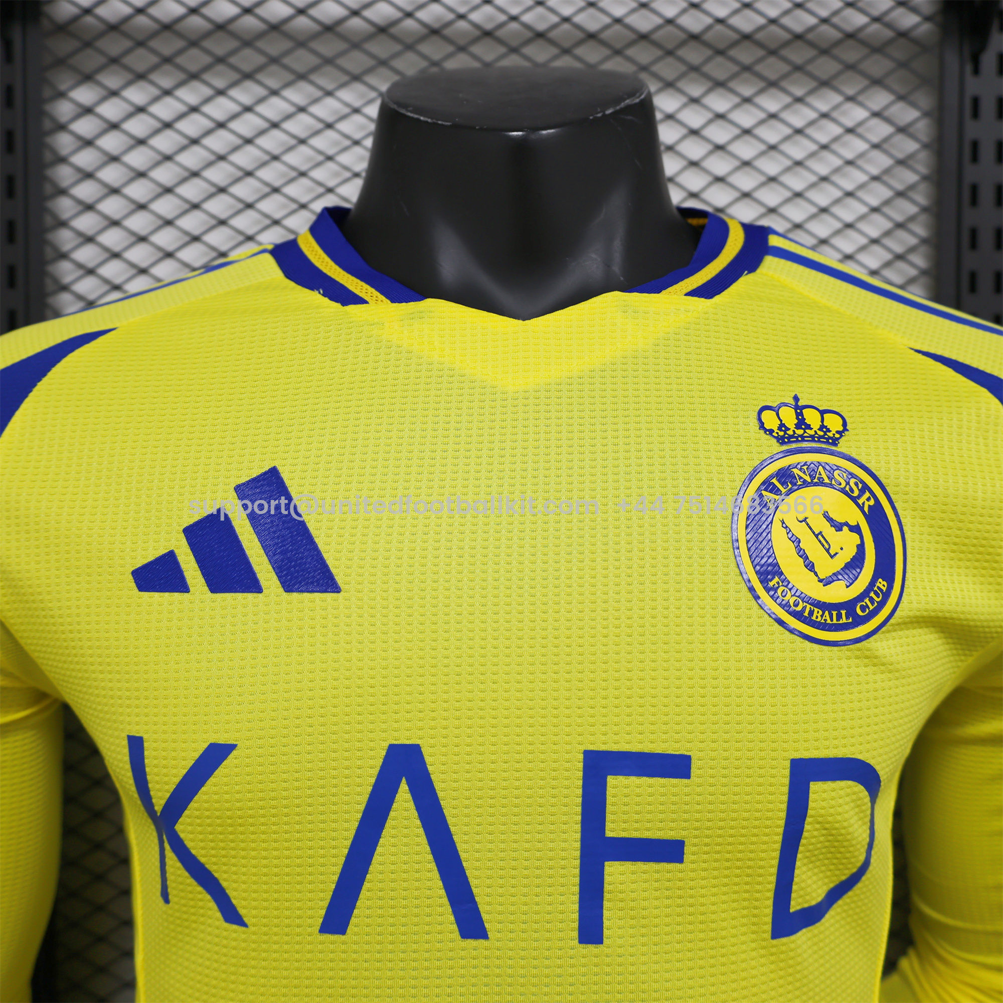 Unitedfootballkit.com | Al Nassr Riyadh Victory 24-25 Home Long Sleeve Jersey - Player Version -Customize Name, Number and Patch | Worldwide Shipping