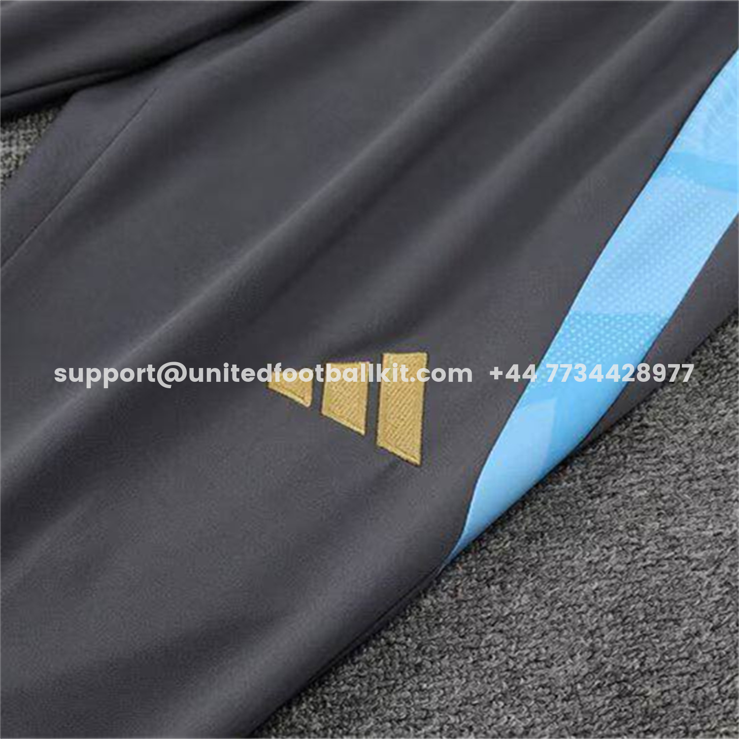 Unitedfootballkit.com | Argentina 25-26 Long Sleeve Training Set - Gold Top and Grey Pants -Customize Name, Number and Patch | Worldwide Shipping