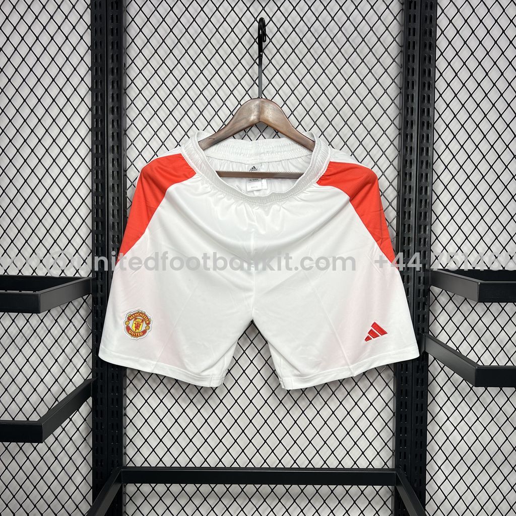Unitedfootballkit.com | Manchester United 24-25 Home Shorts - Fans Version -Customize Name, Number and Patch | Worldwide Shipping