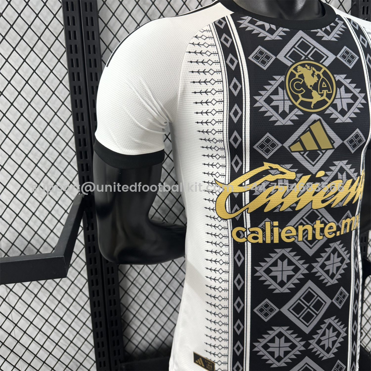 Unitedfootballkit.com | Club América 25-26 Black Totem Pattern White Special Jersey - Player Version -Customize Name, Number and Patch | Worldwide Shipping