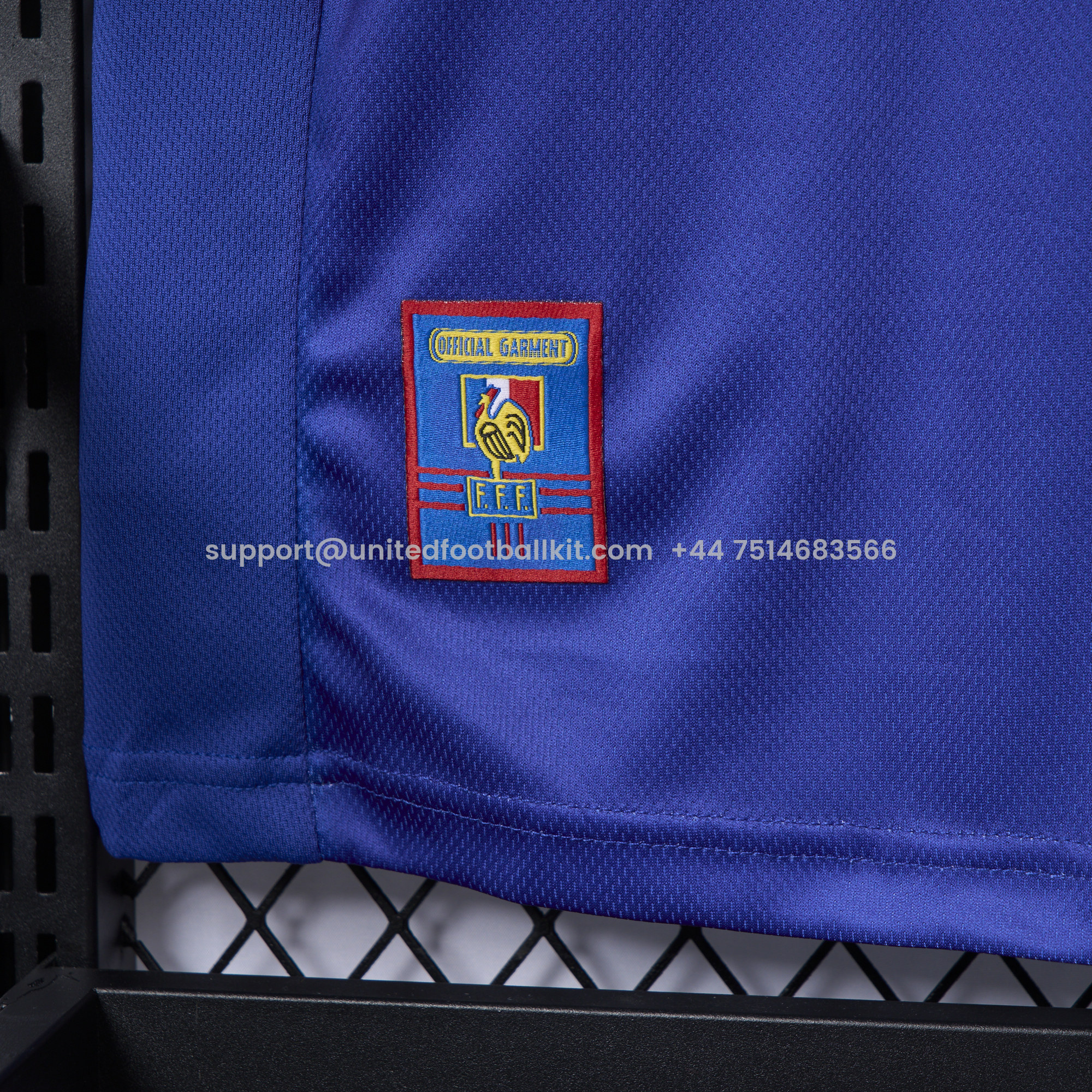 Unitedfootballkit.com | Retro France 1998 Home Stadium Jersey (with 1998 World Cup mark on right chest) -Customize Name, Number and Patch | Worldwide Shipping