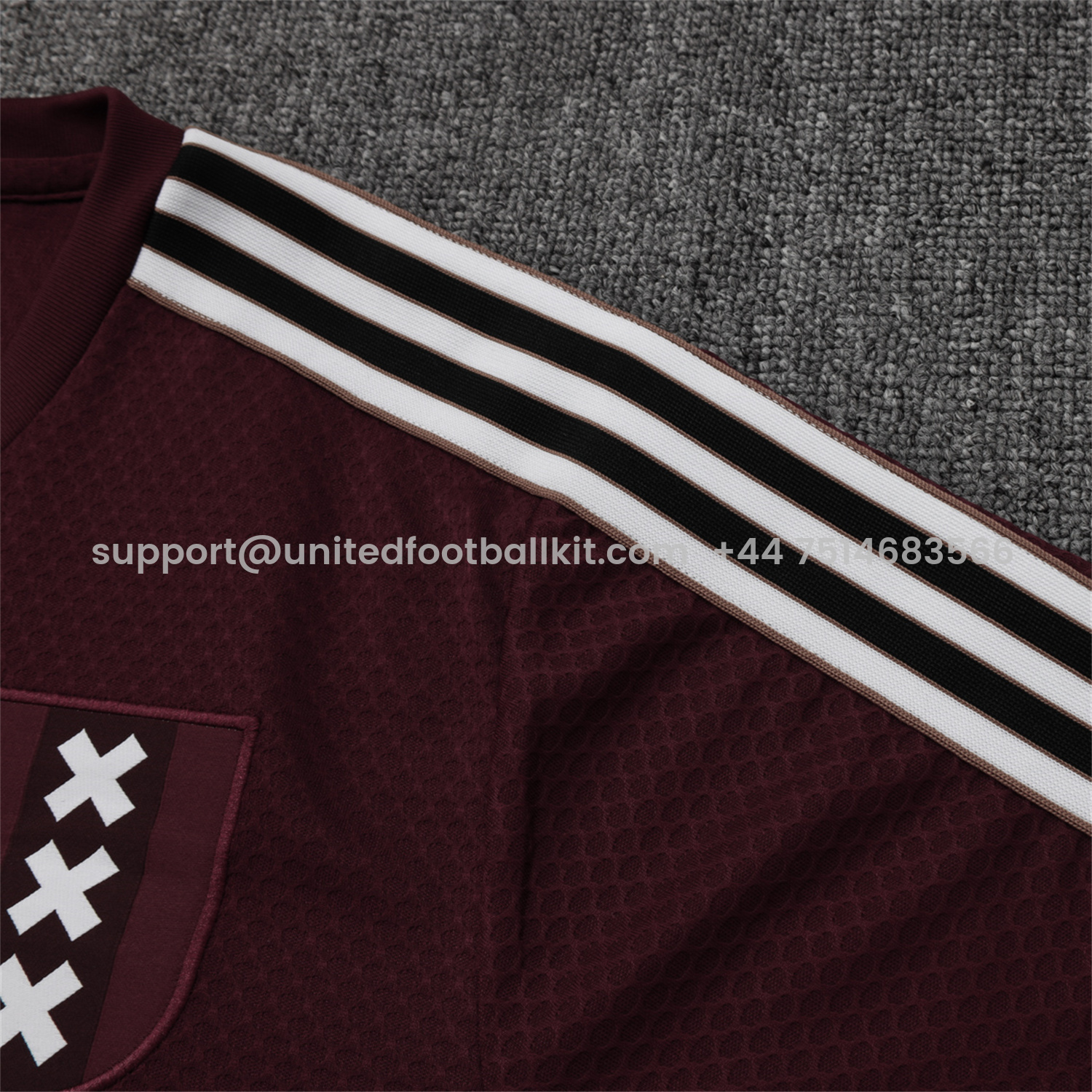 Unitedfootballkit.com | Ajax 25-26 Throwback Trefoil Short-Sleeve Training Set - Deep Red -Customize Name, Number and Patch | Worldwide Shipping
