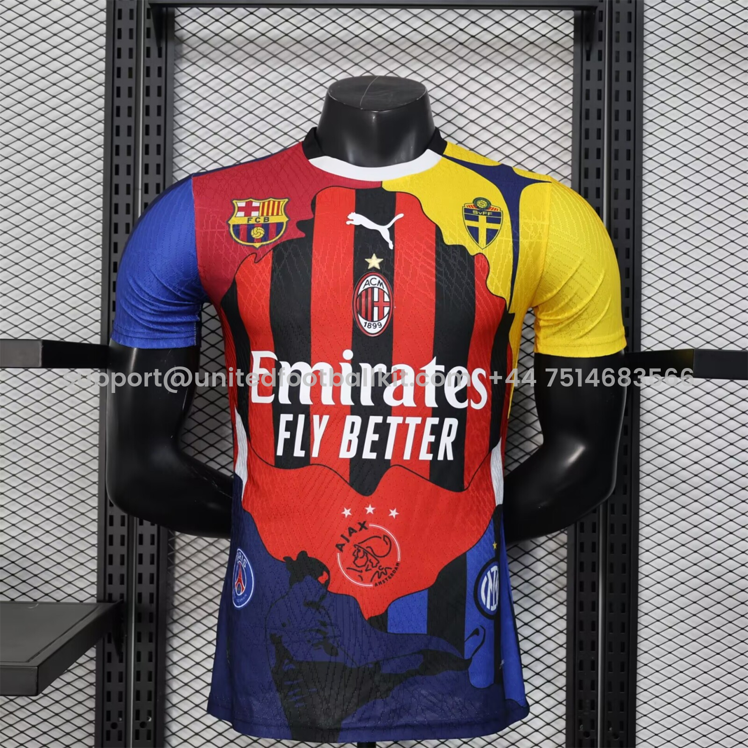 Unitedfootballkit.com | Zlatan Ibrahimović Career Commemorative Jersey - Player Version - AC Milan Inter Milan Barcelona Ajax Paris Saint-Germain PSG Sweden -Customize Name, Number and Patch | Worldwide Shipping