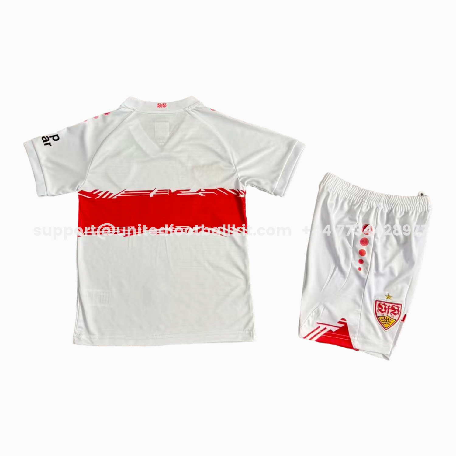 Unitedfootballkit.com | VfB Stuttgart 25-26 Home Kids Kit -Customize Name, Number and Patch | Worldwide Shipping