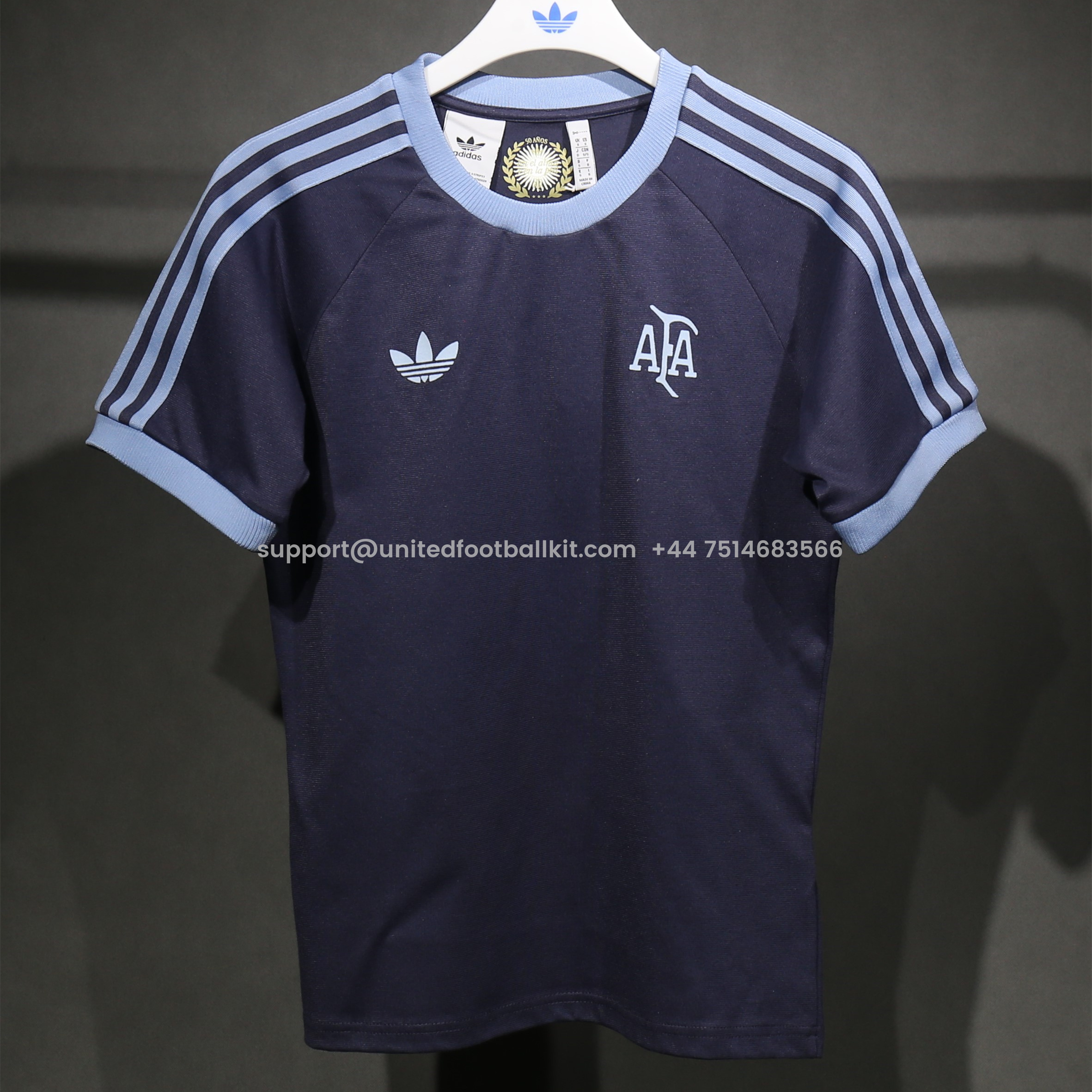 Unitedfootballkit.com | Argentina 24-25 Adi 50 Years Anniversary Limited Edition T-shirt -Customize Name, Number and Patch | Worldwide Shipping