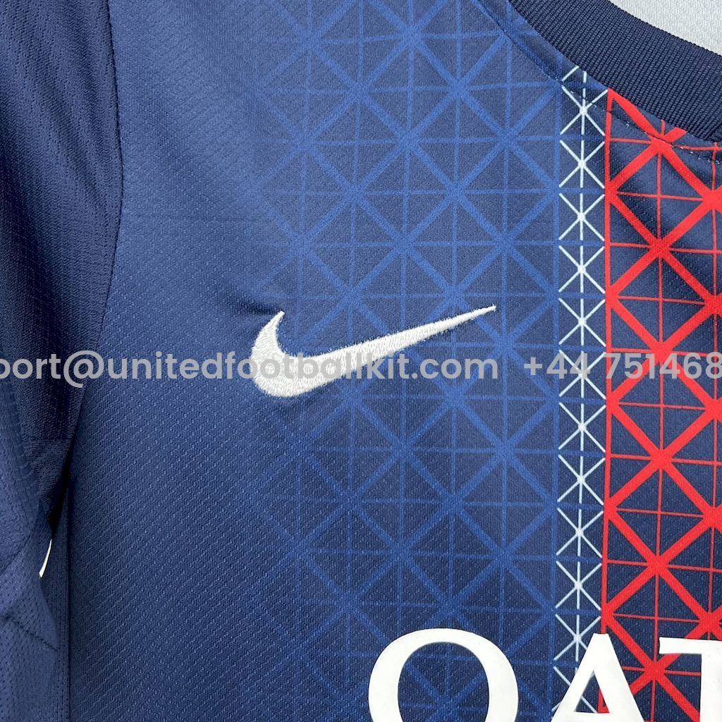 Unitedfootballkit.com | Paris Saint-Germain PSG 25-26 Home Kids Kit -Customize Name, Number and Patch | Worldwide Shipping