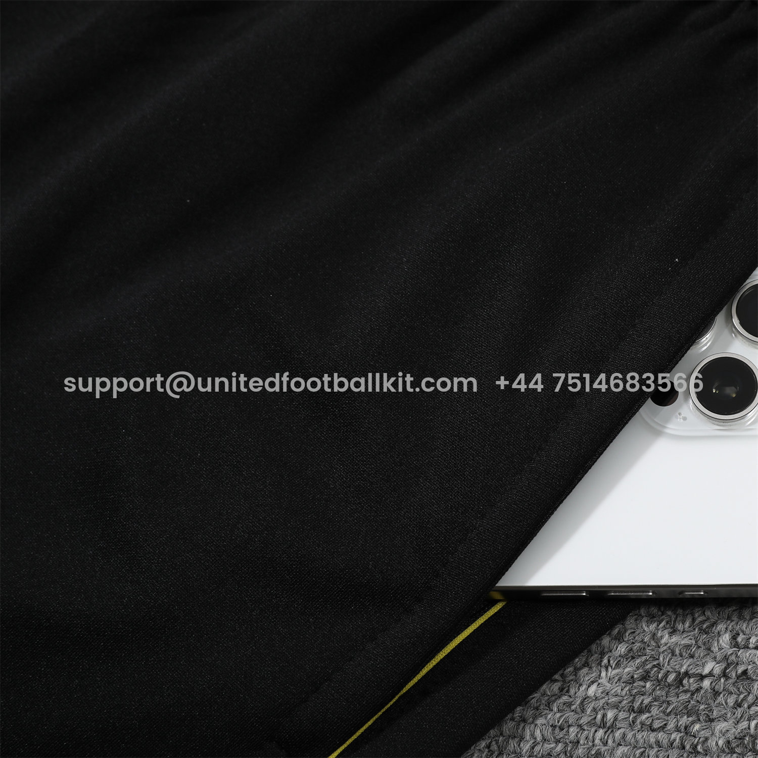 Unitedfootballkit.com | Dortmund 25-26 POLO Short-Sleeve Training Set - Black Top and Pants -Customize Name, Number and Patch | Worldwide Shipping