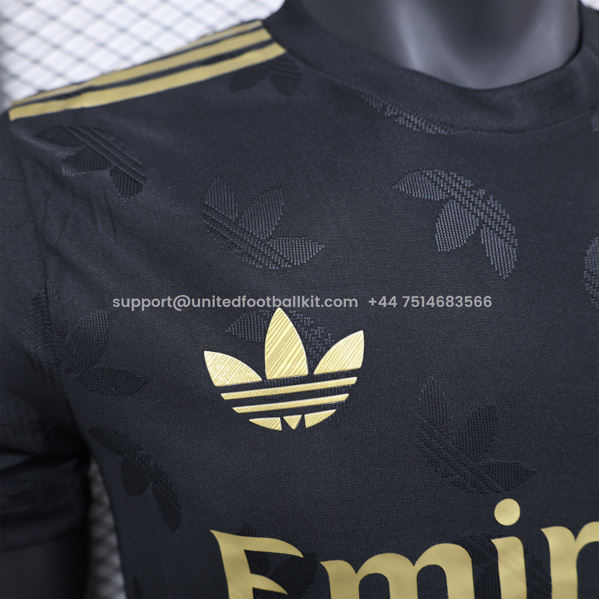 Unitedfootballkit.com | Arsenal 24-25 Black Gold Special Edition Jersey - Player Version -Customize Name, Number and Patch | Worldwide Shipping