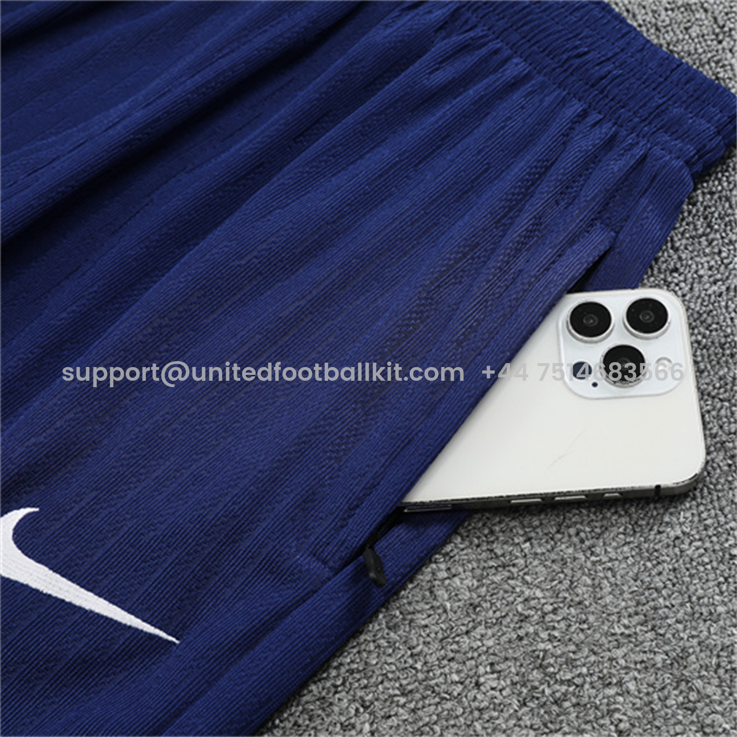 Unitedfootballkit.com | Paris Saint-Germain PSG 25-26 Long Sleeves Training Set - Royal Blue Gray Sleeves Top & Royal Blue Pants -Customize Name, Number and Patch | Worldwide Shipping