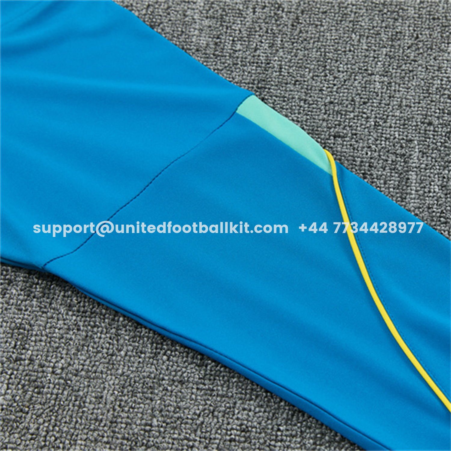 Unitedfootballkit.com | Brazil 2026 Kids Long Sleeve Training Set - Sky Blue Top & Dark Green Pants -Customize Name, Number and Patch | Worldwide Shipping