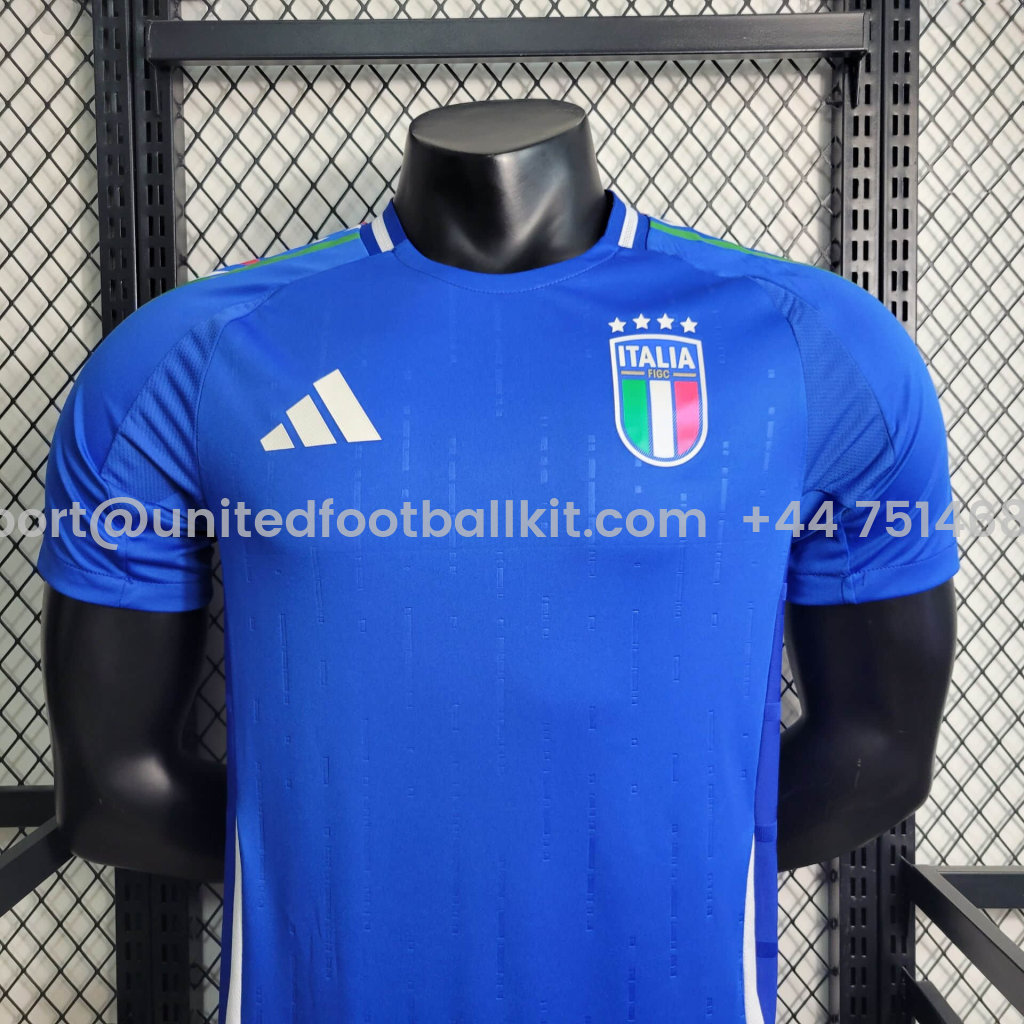 Unitedfootballkit.com | Italy 2024 Home Stadium Jersey - Player Version -Customize Name, Number and Patch | Worldwide Shipping