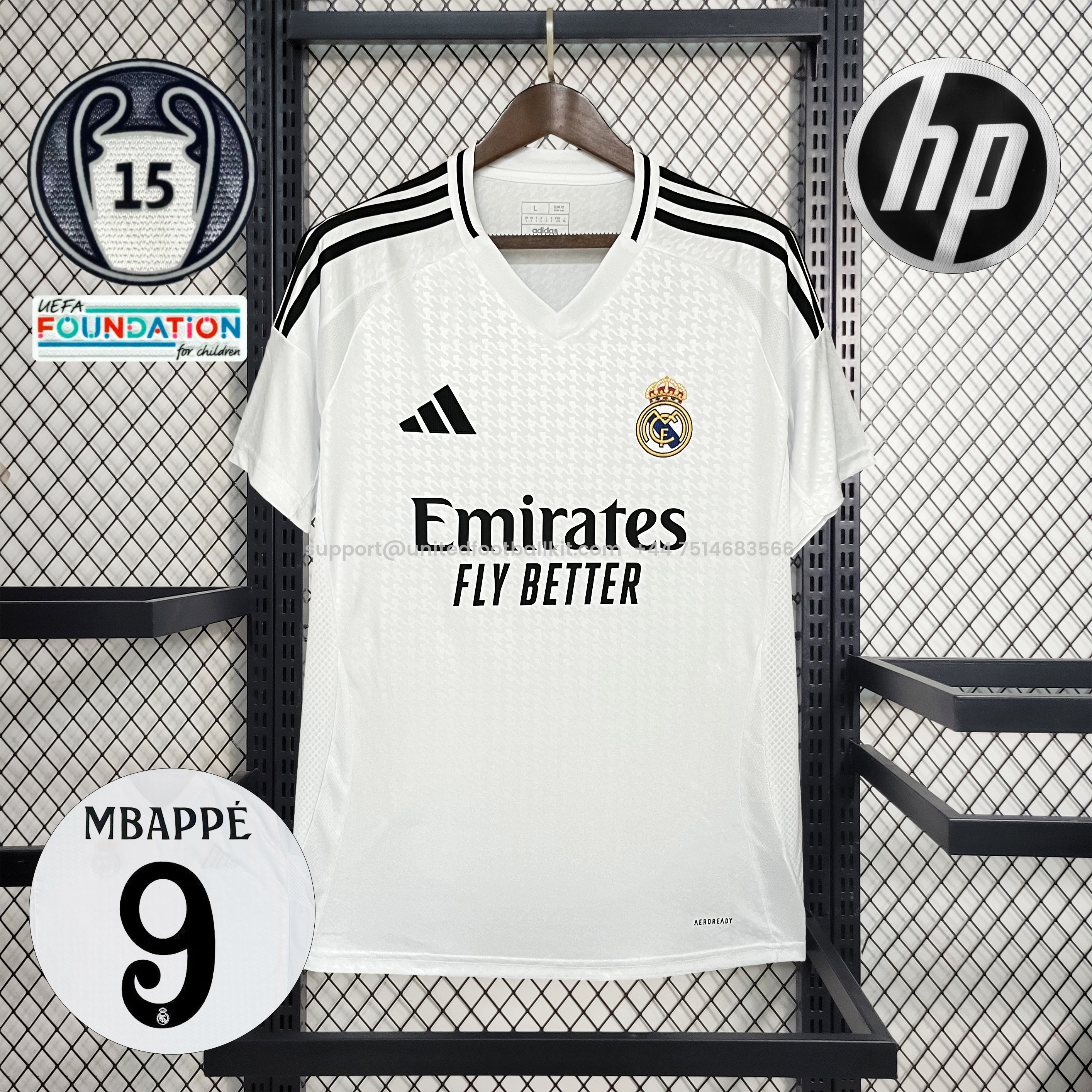Unitedfootballkit.com | Real Madrid 24-25 Home Stadium Jersey - Fans Version -Customize Name, Number and Patch | Worldwide Shipping