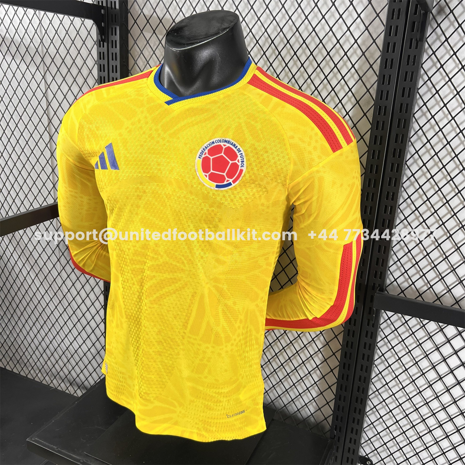 Unitedfootballkit.com | Colombia 2026 Home Long Sleeves Jersey - Player Version -Customize Name, Number and Patch | Worldwide Shipping