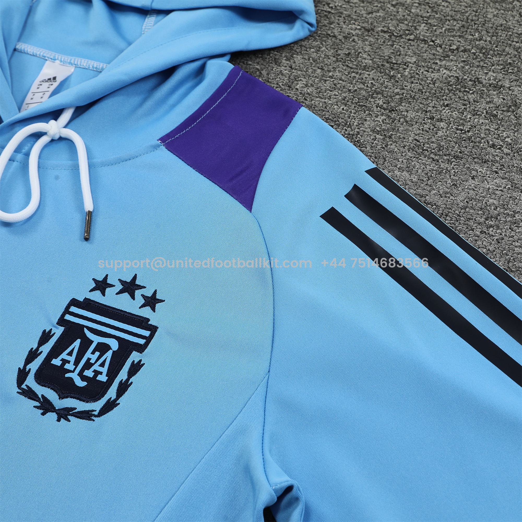 Unitedfootballkit.com | Argentina 24-25 Long Sleeve Training Set - Blue Top and Deep Blue Pants -Customize Name, Number and Patch | Worldwide Shipping
