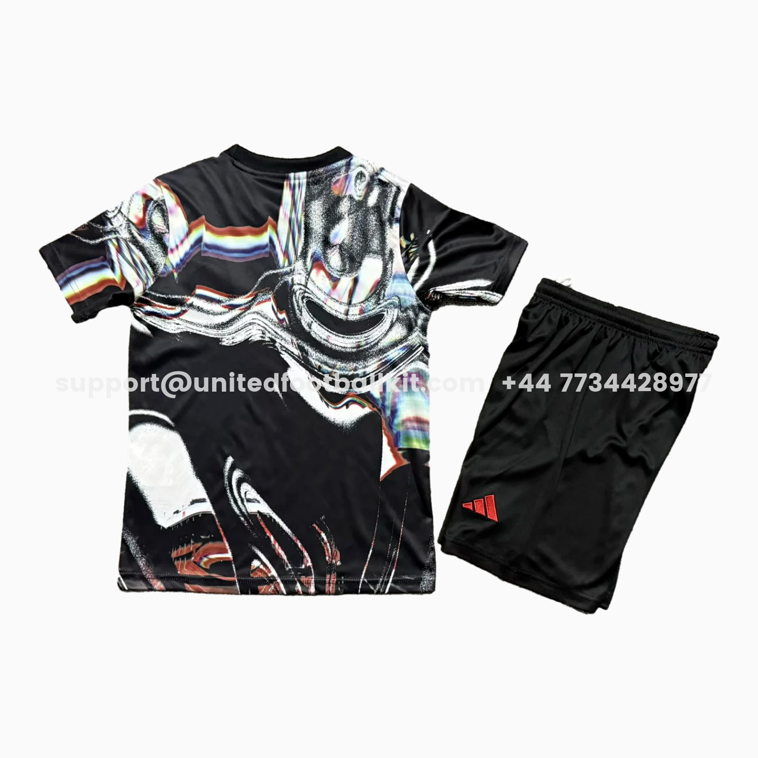Unitedfootballkit.com | Manchester United 25-26 Ripples Black Special Kids Kit -Customize Name, Number and Patch | Worldwide Shipping