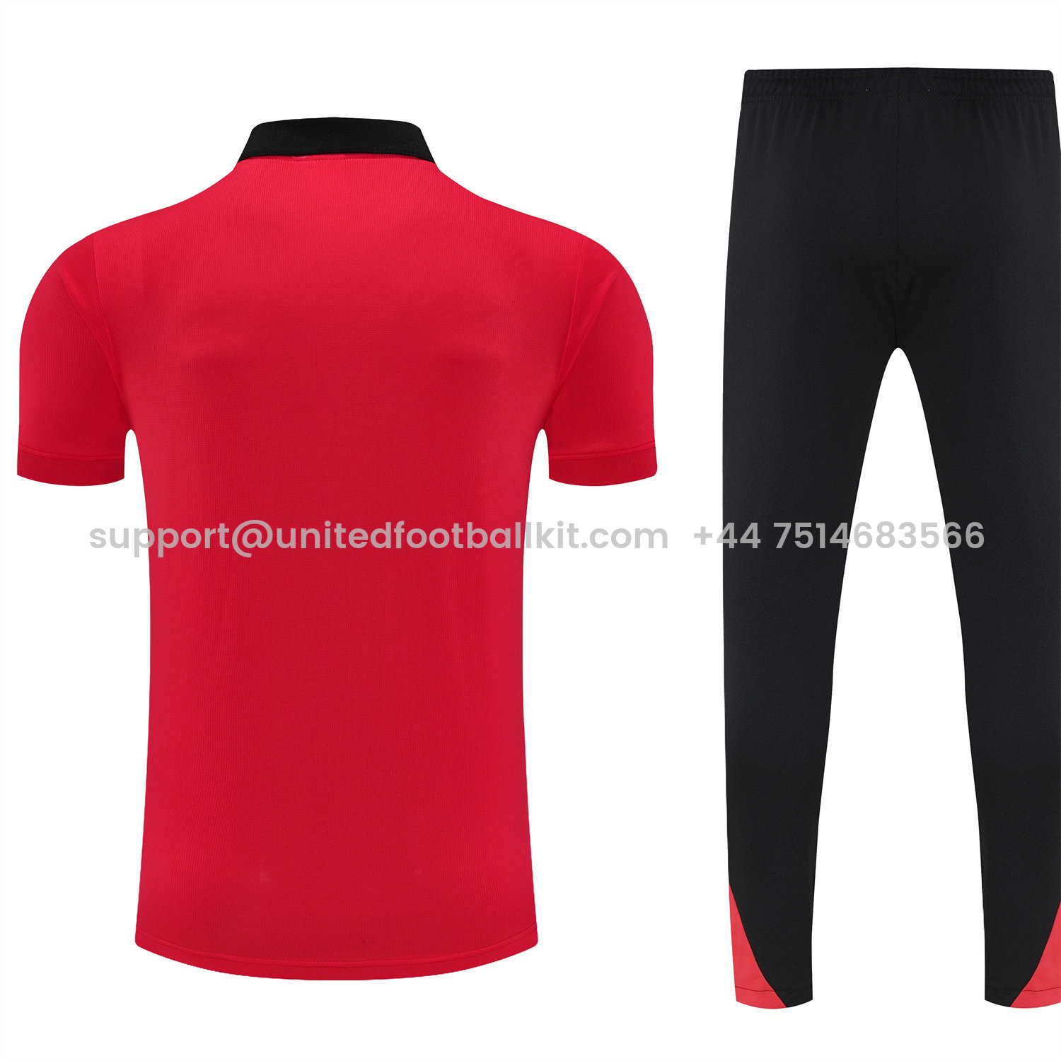 Unitedfootballkit.com | Liver.pool 25-26 POLO Short-Sleeve Training Set - Red Top and Black Pants -Customize Name, Number and Patch | Worldwide Shipping
