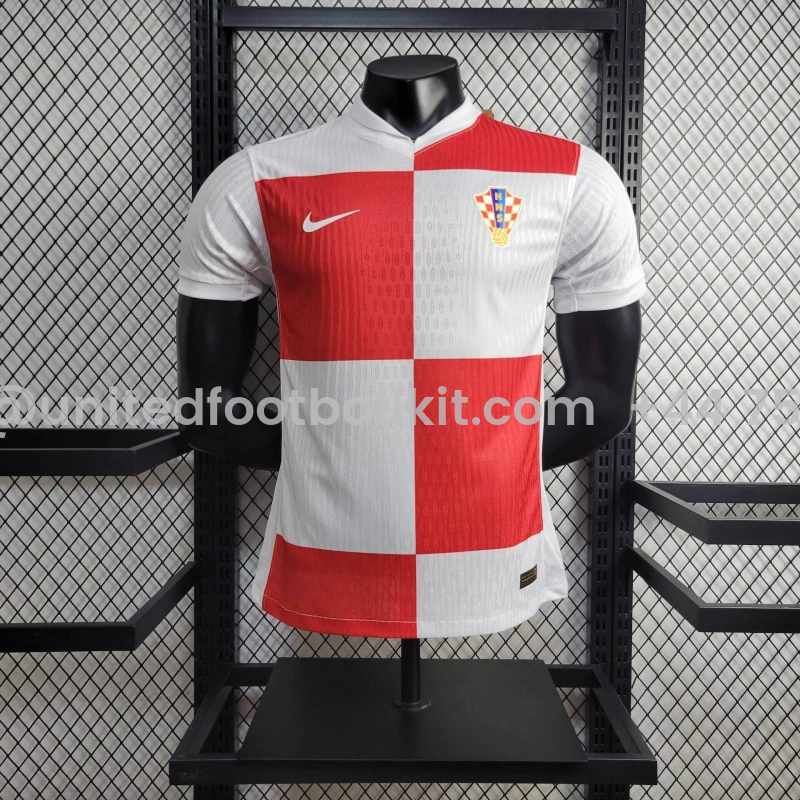 Unitedfootballkit.com | Croatia 2024 Home Stadium Jersey - Player Version -Customize Name, Number and Patch | Worldwide Shipping
