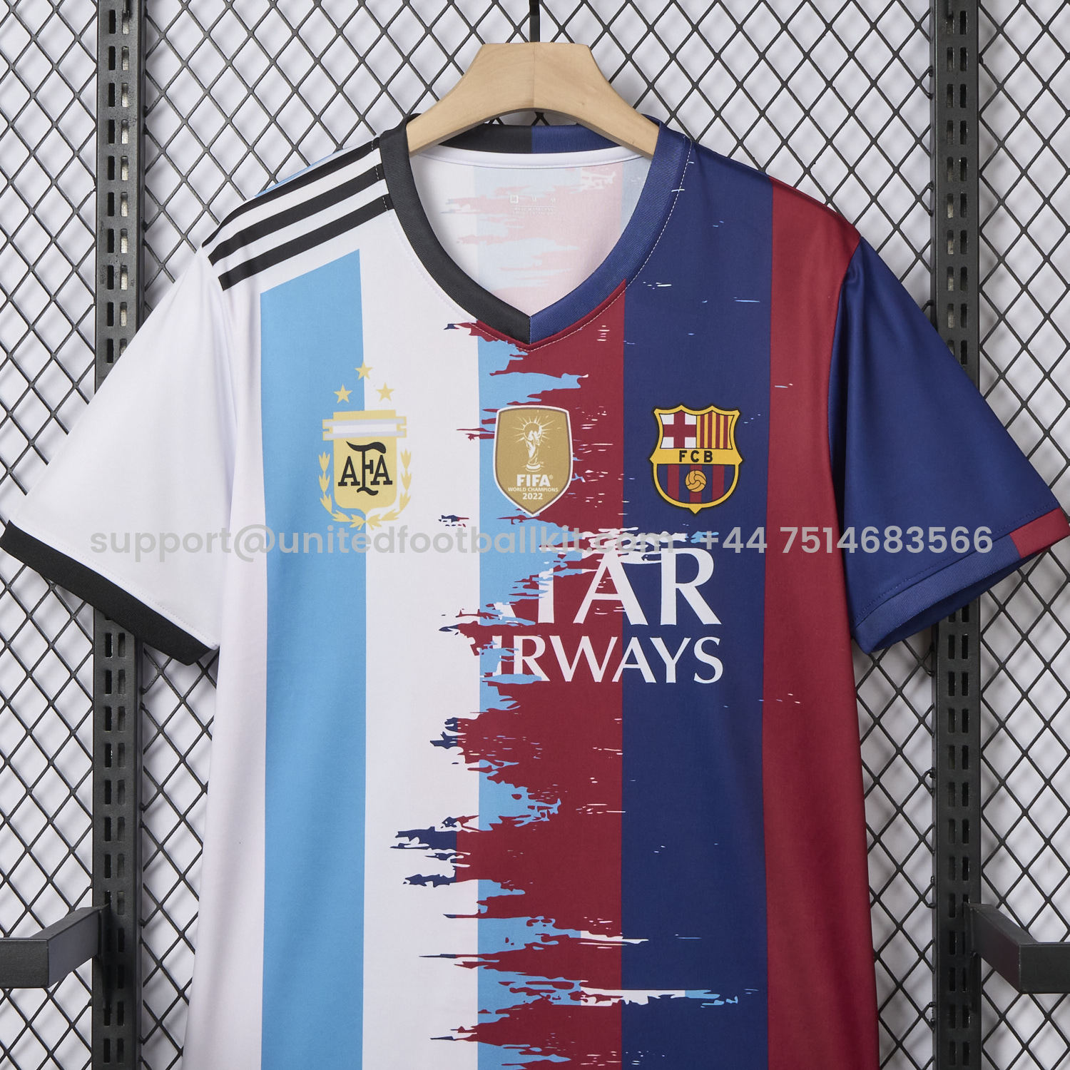 Unitedfootballkit.com | Messi Argentina & Barcelona Special Jersey - Fans Version -Customize Name, Number and Patch | Worldwide Shipping