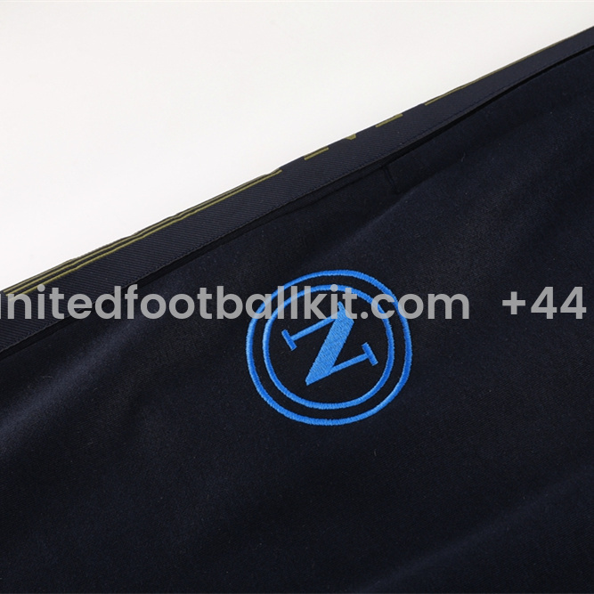 Unitedfootballkit.com | Napoli 24-25 Hooded Jacket Training Tracksuit - Army Green Top and Deep Blue Pants -Customize Name, Number and Patch | Worldwide Shipping