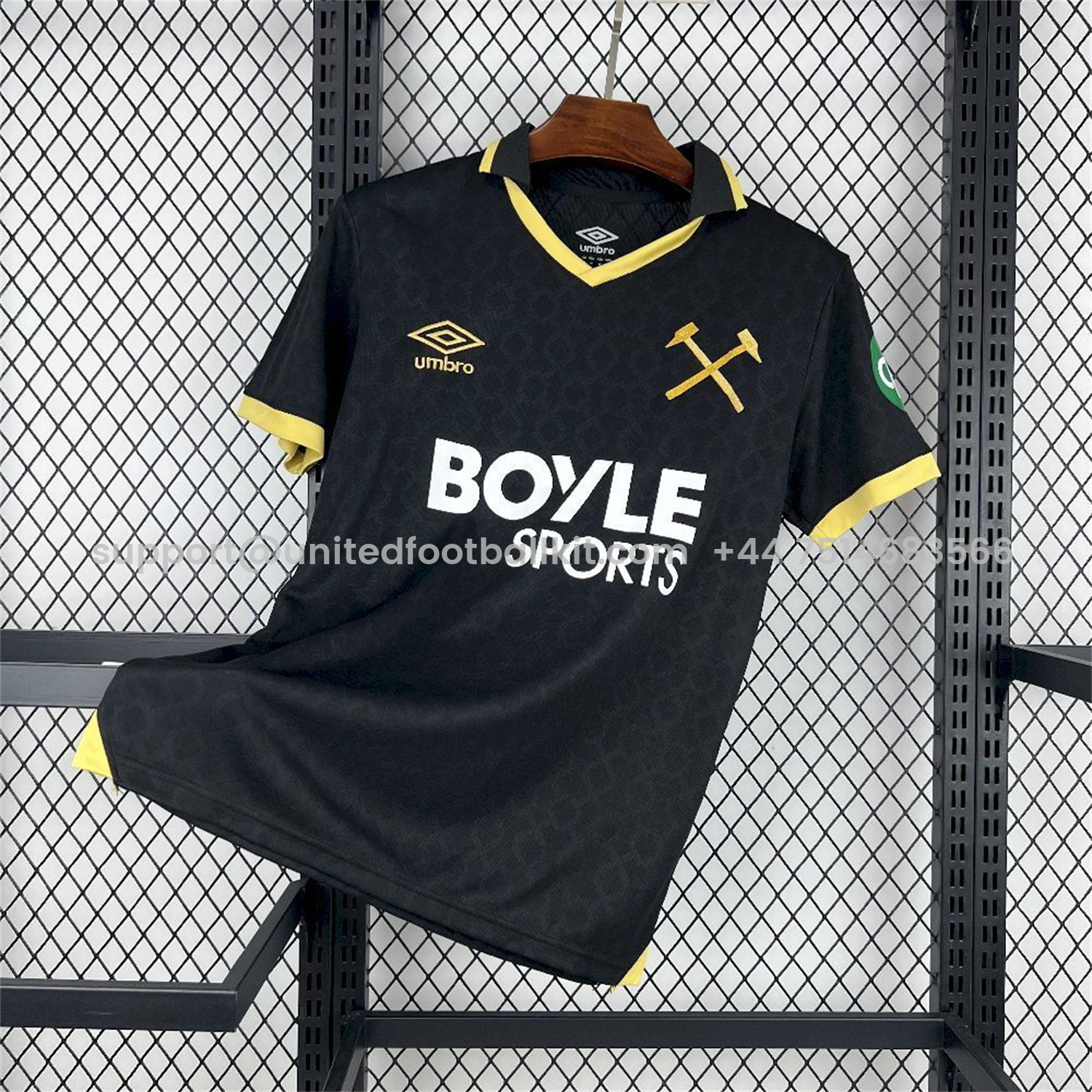 Unitedfootballkit.com | West Ham United 25-26 Third Black Jersey - Fans Version -Customize Name, Number and Patch | Worldwide Shipping