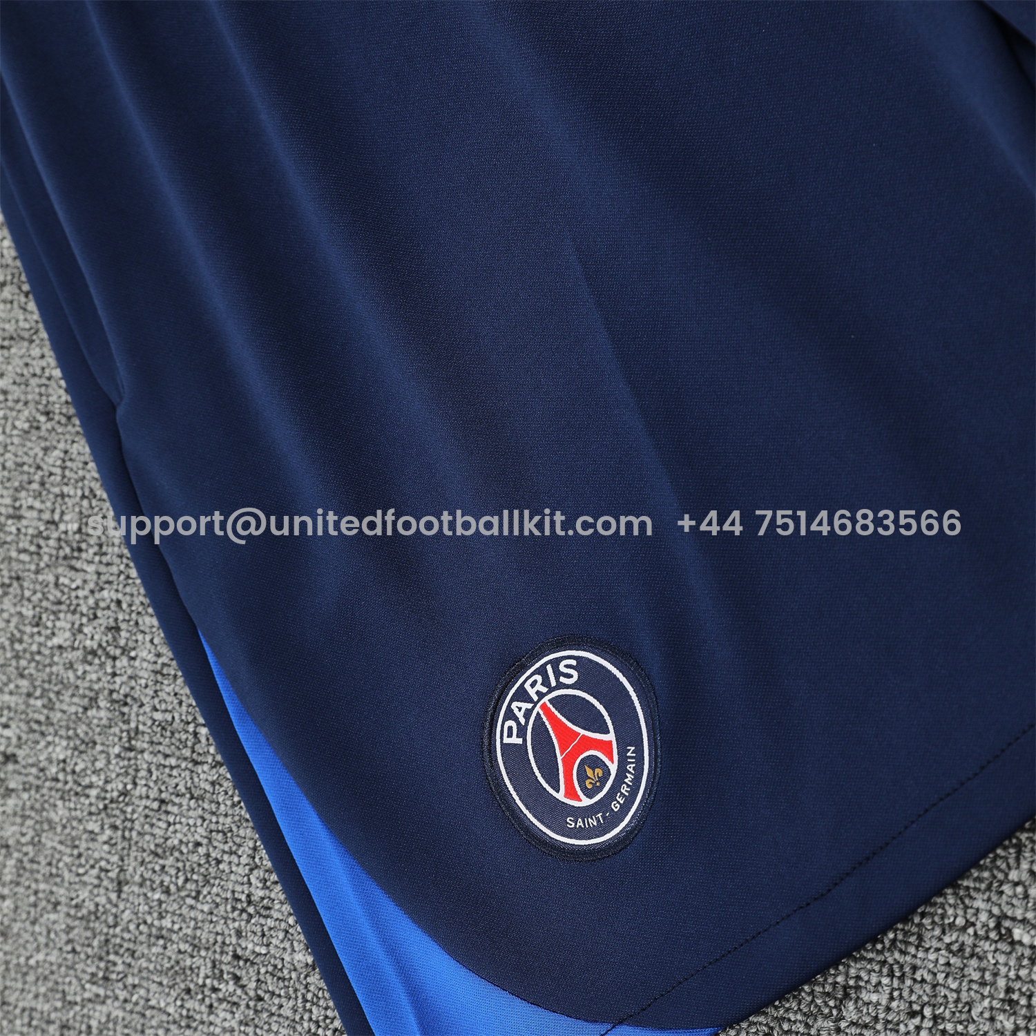 Unitedfootballkit.com | Paris Saint-Germain PSG 25-26 Vest Training Set - Ocean Blue Vest & Deep Blue Shorts -Customize Name, Number and Patch | Worldwide Shipping