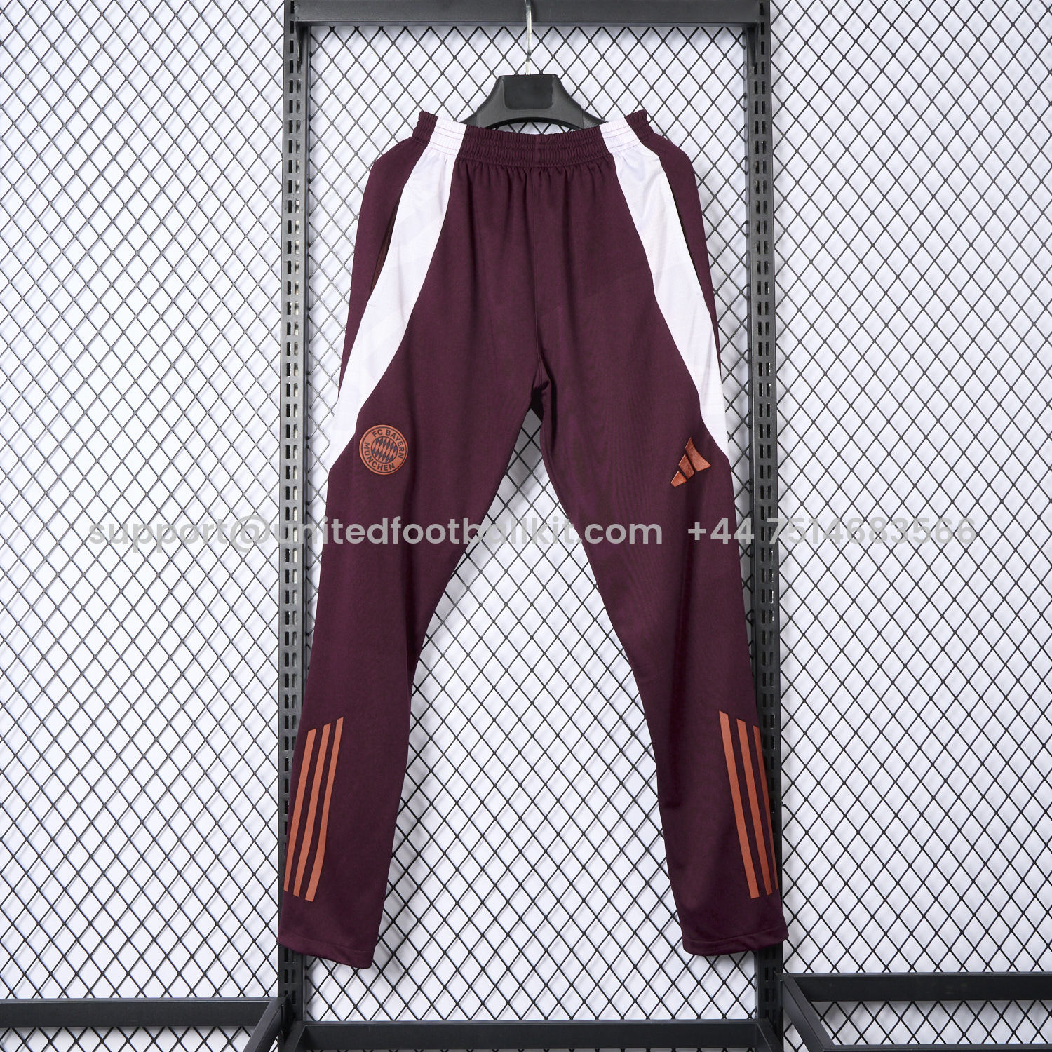 Unitedfootballkit.com | Bayern Munich 24-25 Burgundy Training Pants - Player Version -Customize Name, Number and Patch | Worldwide Shipping