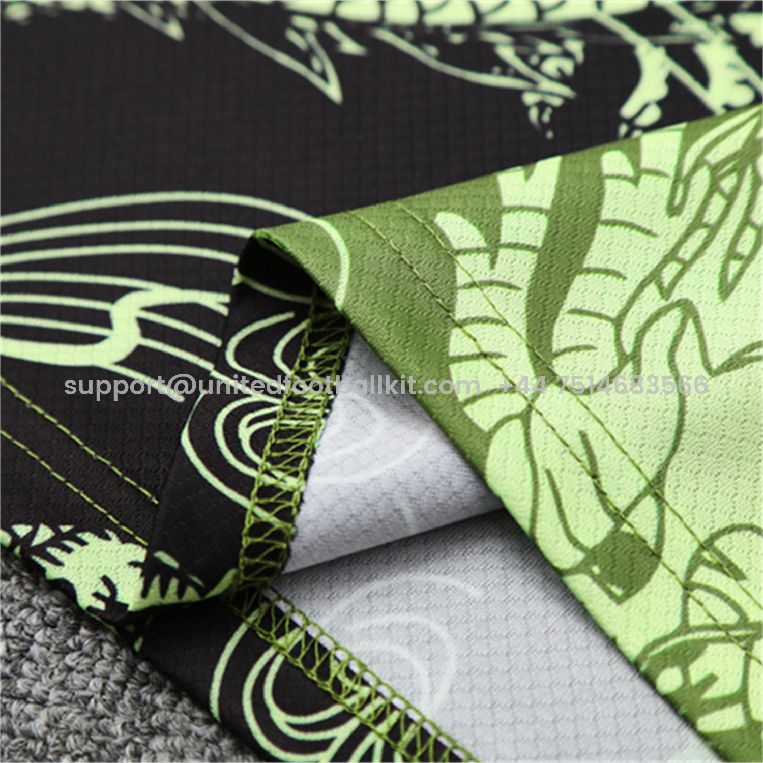 Unitedfootballkit.com | Real Madrid 25-26 Kid Short-Sleeve Training Set - Green Black Top & Black Shorts -Customize Name, Number and Patch | Worldwide Shipping