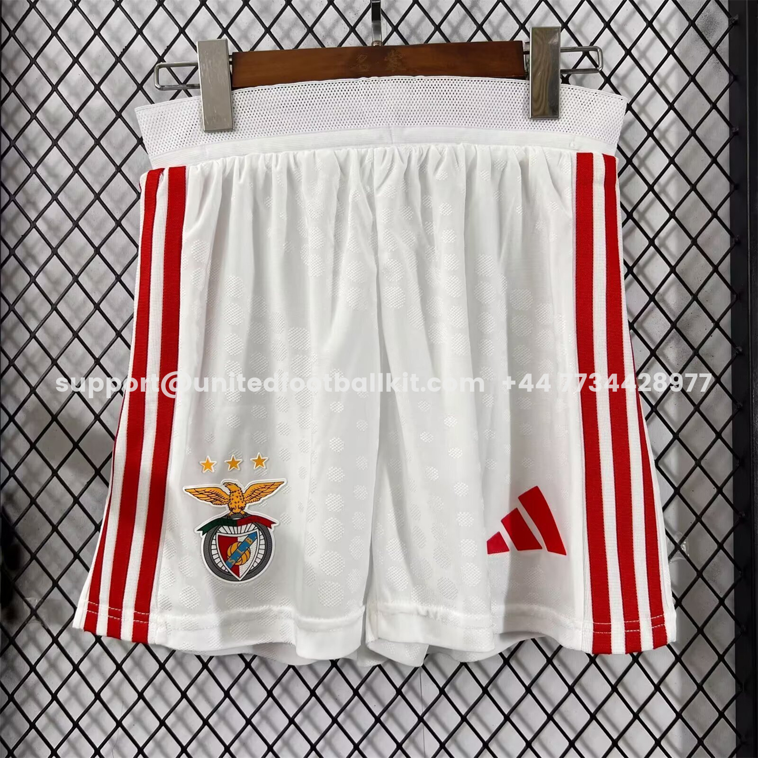 Unitedfootballkit.com | Benfica 25-26 Home White Shorts - Player Version -Customize Name, Number and Patch | Worldwide Shipping