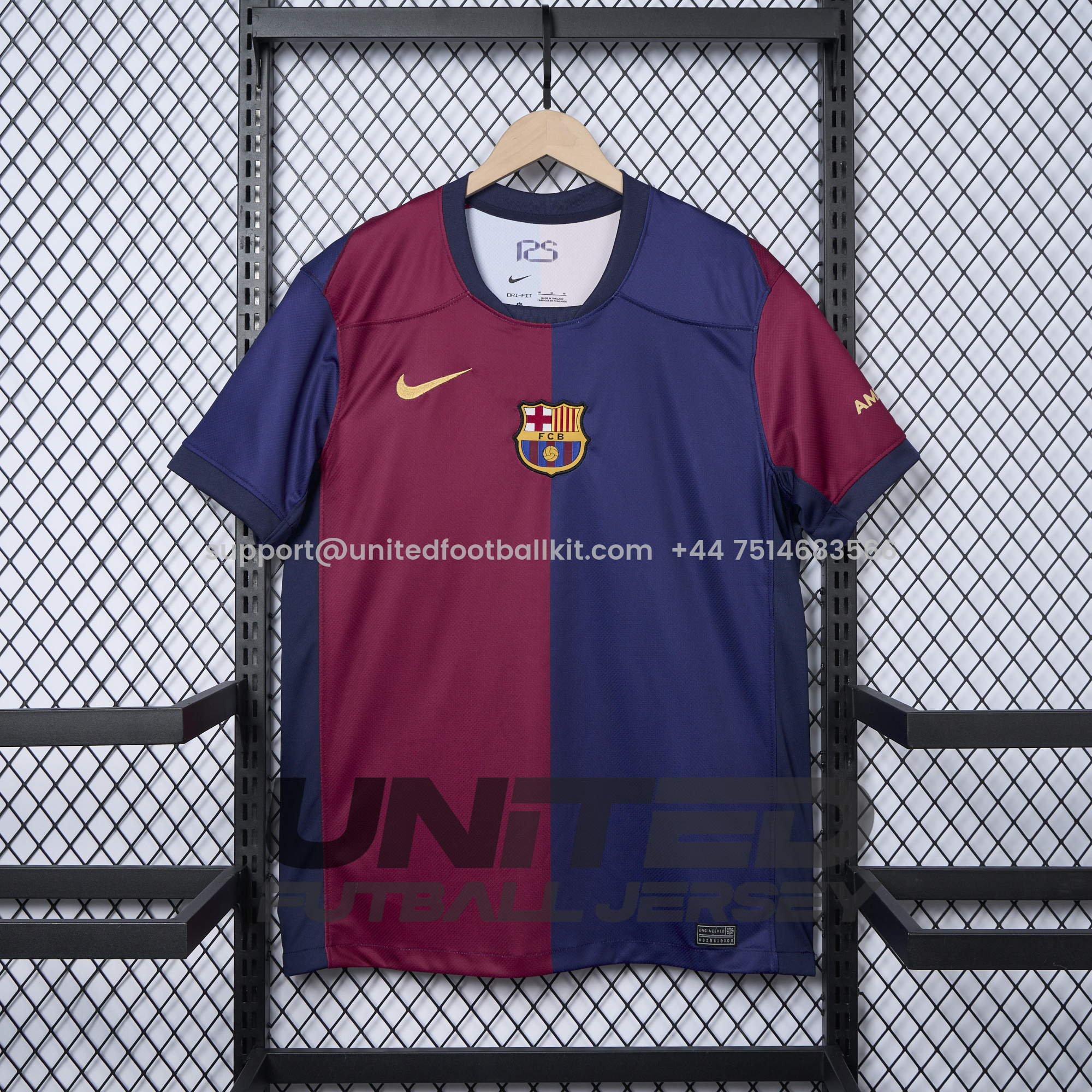 Unitedfootballkit.com | Barcelona 24-25 Home Unsponsored Jersey - Fans Version -Customize Name, Number and Patch | Worldwide Shipping