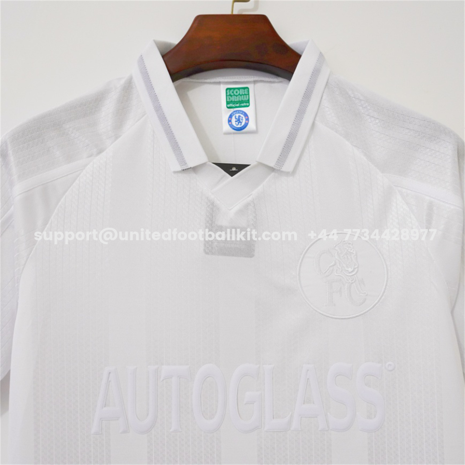 Unitedfootballkit.com | Retro C.H.E.L.S.E.A 1998 Pure White Special Jersey -Customize Name, Number and Patch | Worldwide Shipping